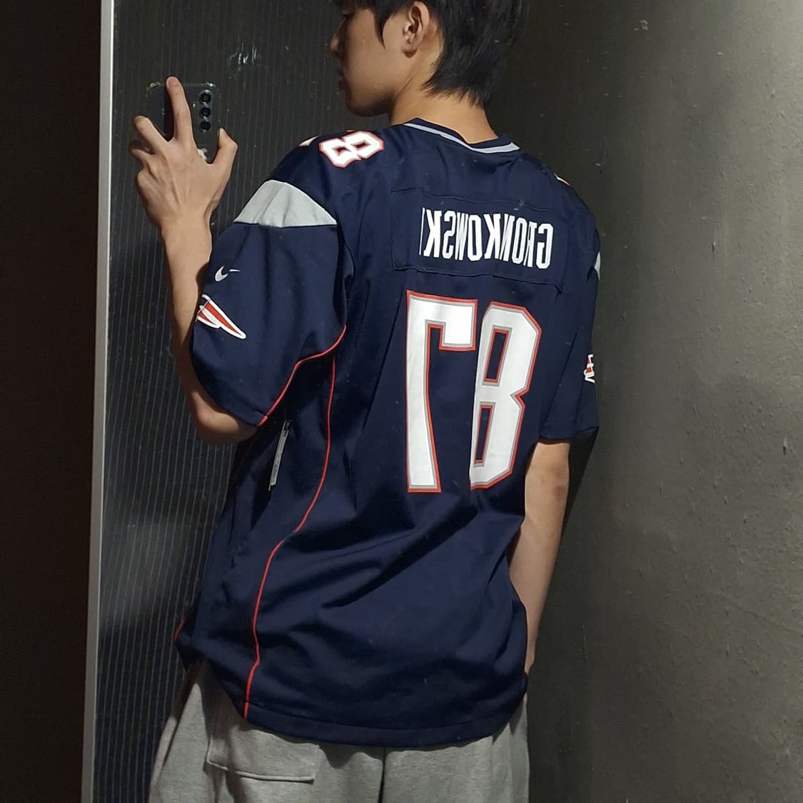 NFL 나이키 네이비 뉴잉글랜드 패트리어츠 87 럭비져지 유니폼 반팔티 상품이미지3