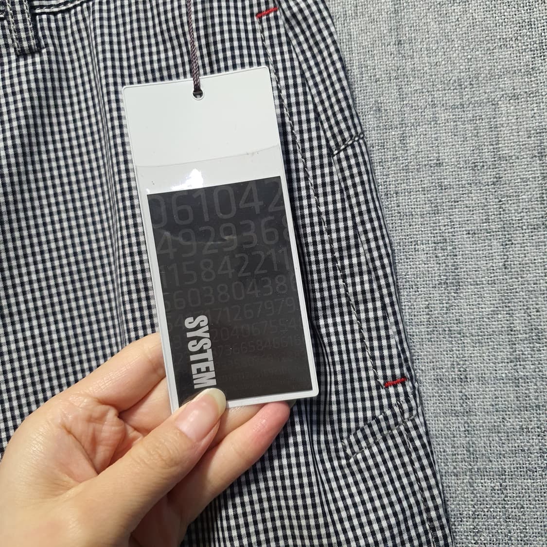 (새상품) SYSTEM 시스템 체크 코튼 반바지  상품이미지3