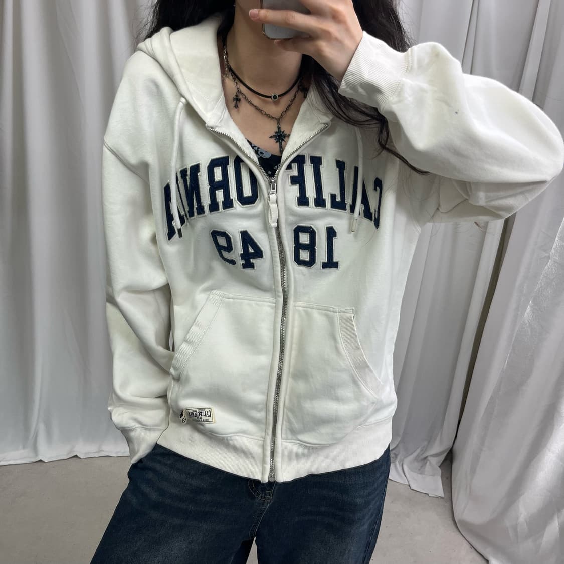 Who.A.U white hood zip-up 상품이미지3