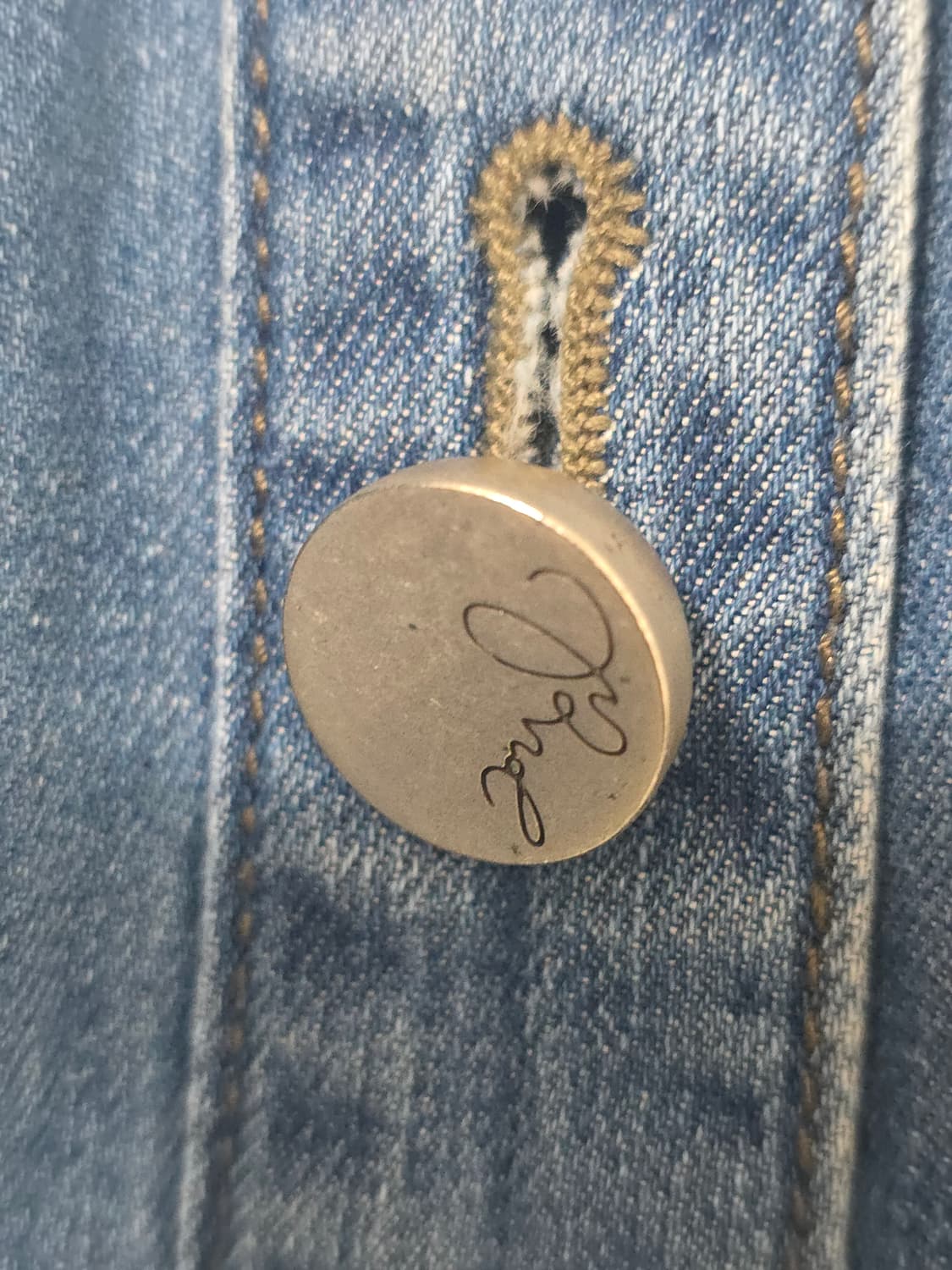 한섬 오즈세컨 데님 자수 셔츠 자켓 청남방 55-66 상품이미지6