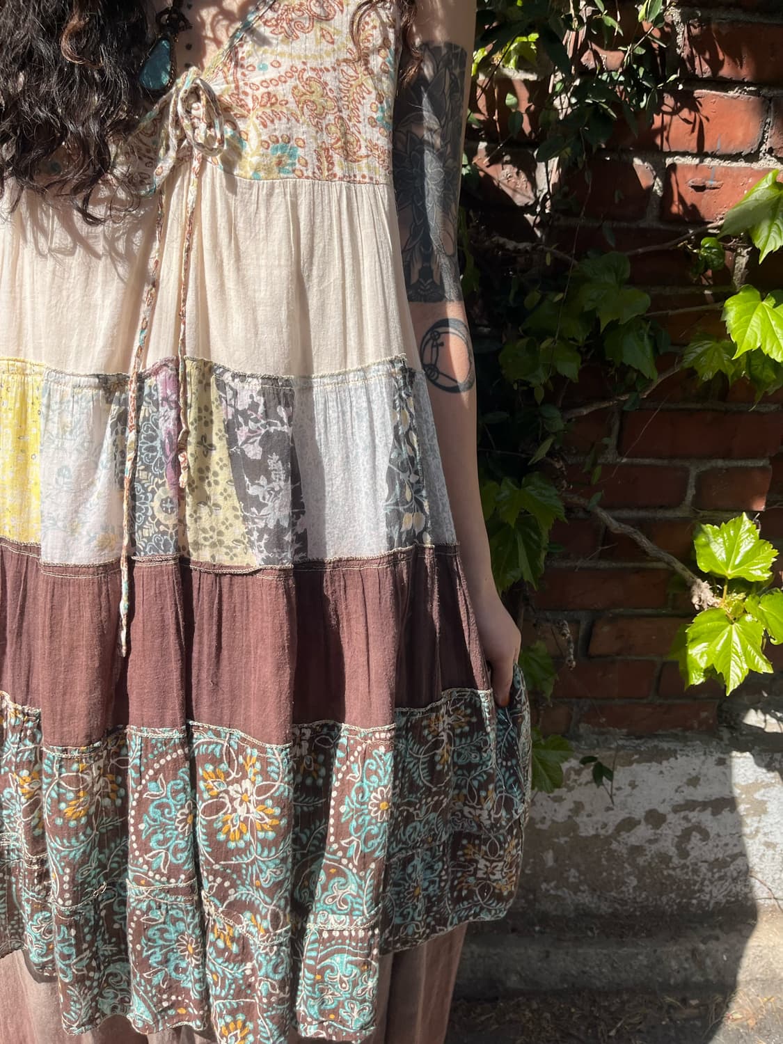 히피 에스닉 페이즐리 패치워크 원피스 상품이미지5