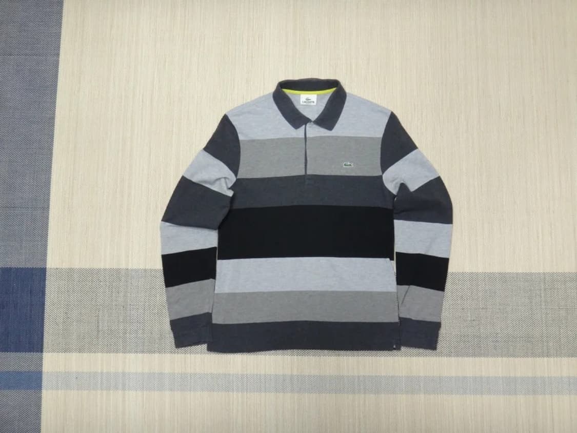 (95) 라코스테 남성 블록패턴 카라 긴팔 티셔츠 상품이미지1
