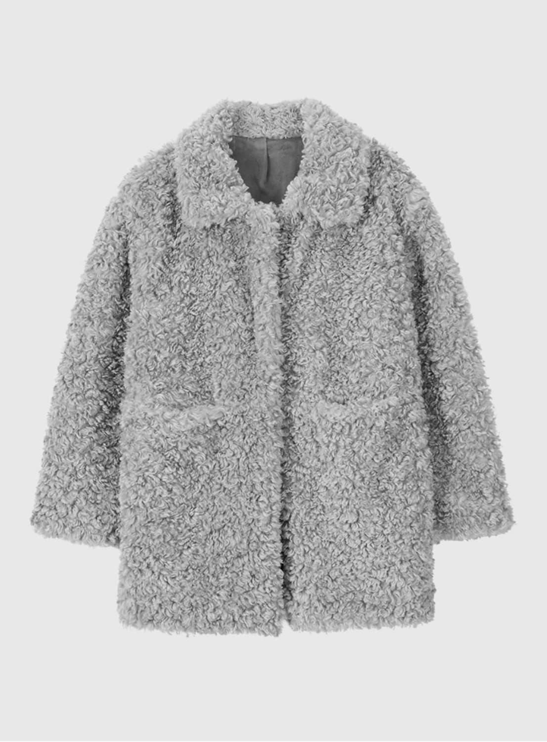 비터셀즈 컬리 카라 퍼 자켓-그레이 상품이미지2