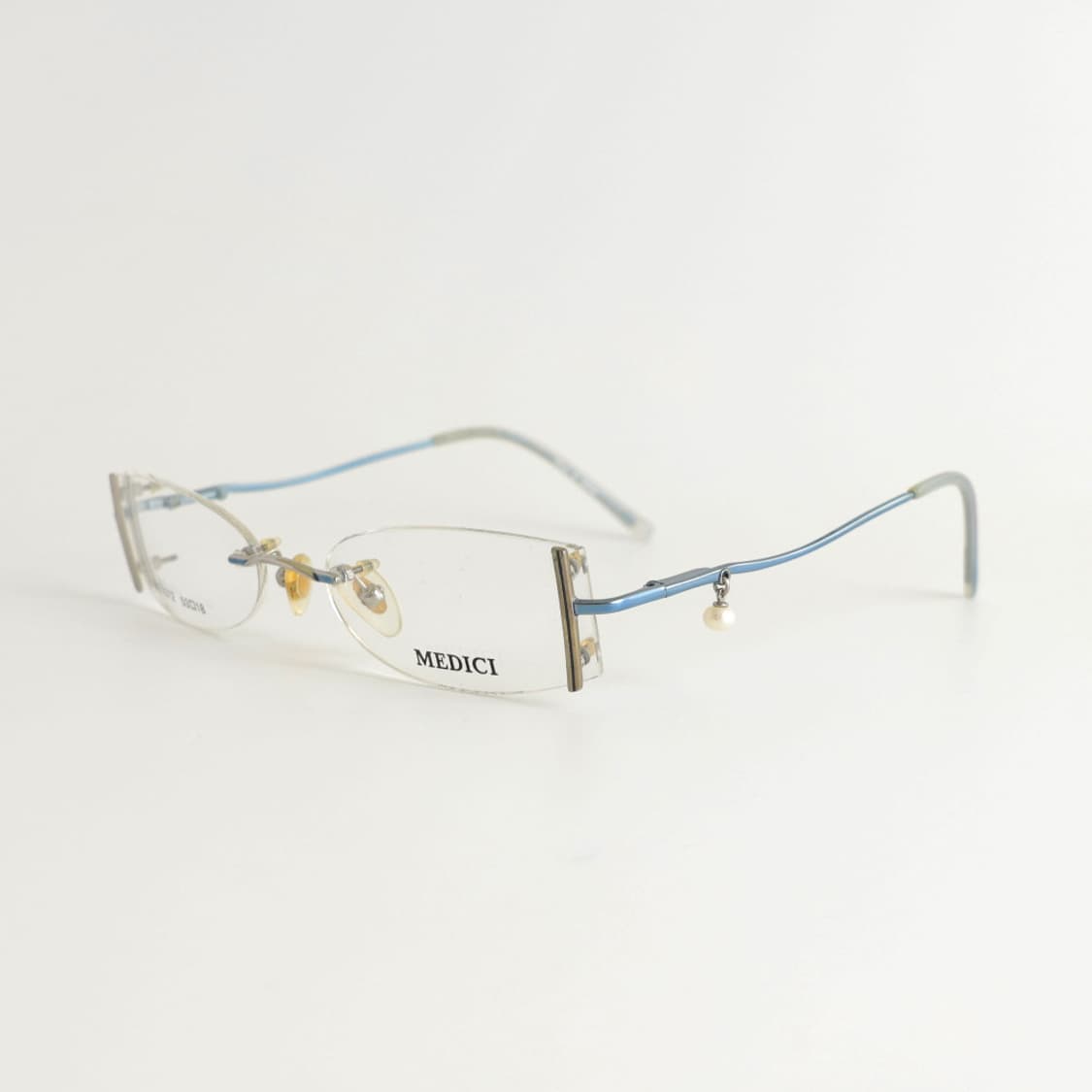 올드올즈 데드스탁 빈티지 MEDICI 진주 템플 무테 메탈 안경 상품이미지1