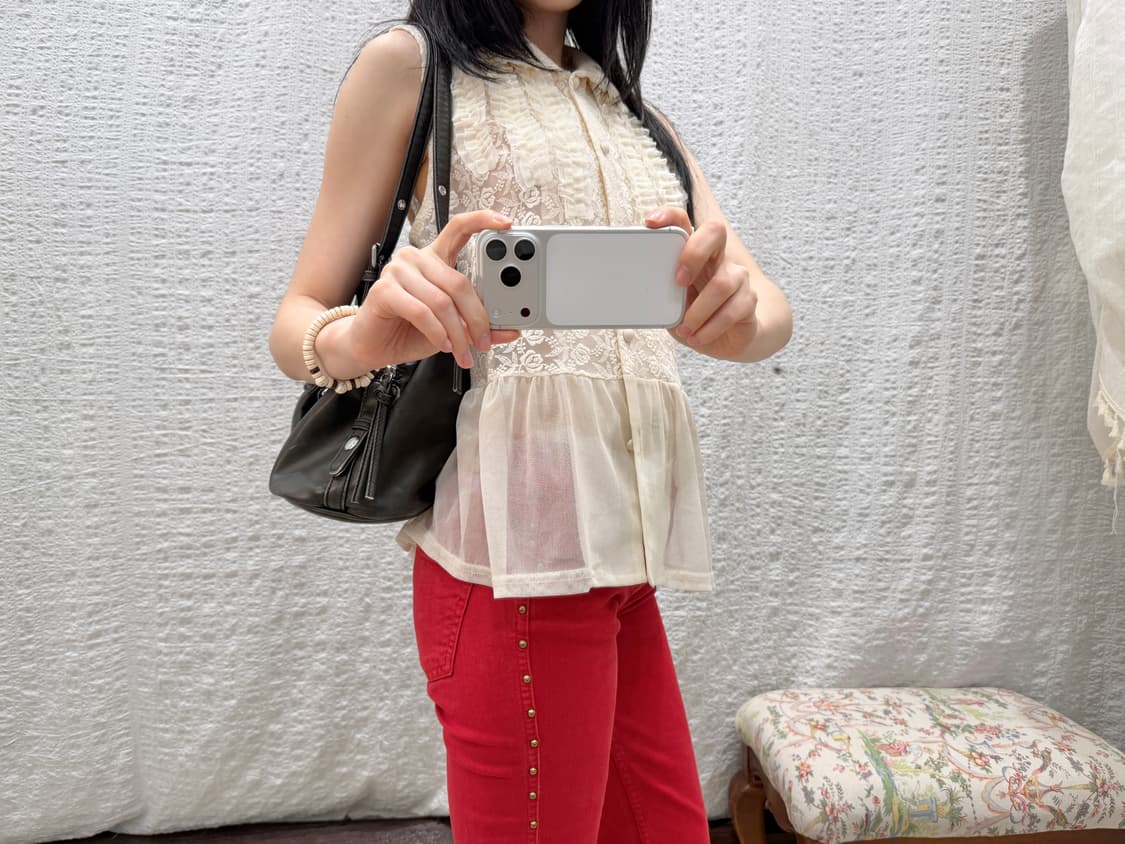 ivory frill lace blouse 상품이미지2