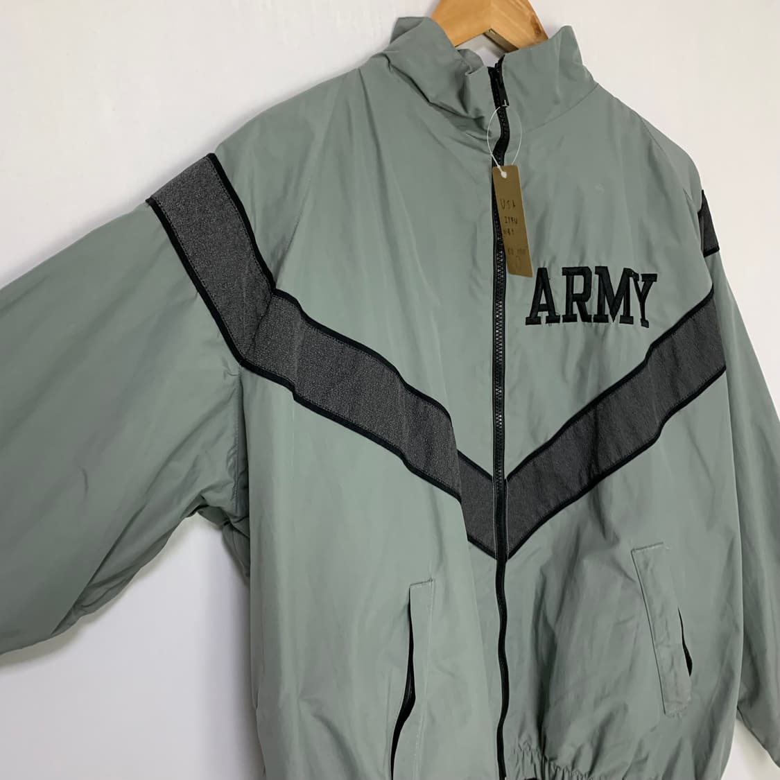 USA 빈티지 IPFU 미육군 바람막이 점퍼 민트 그레이 L 상품이미지3