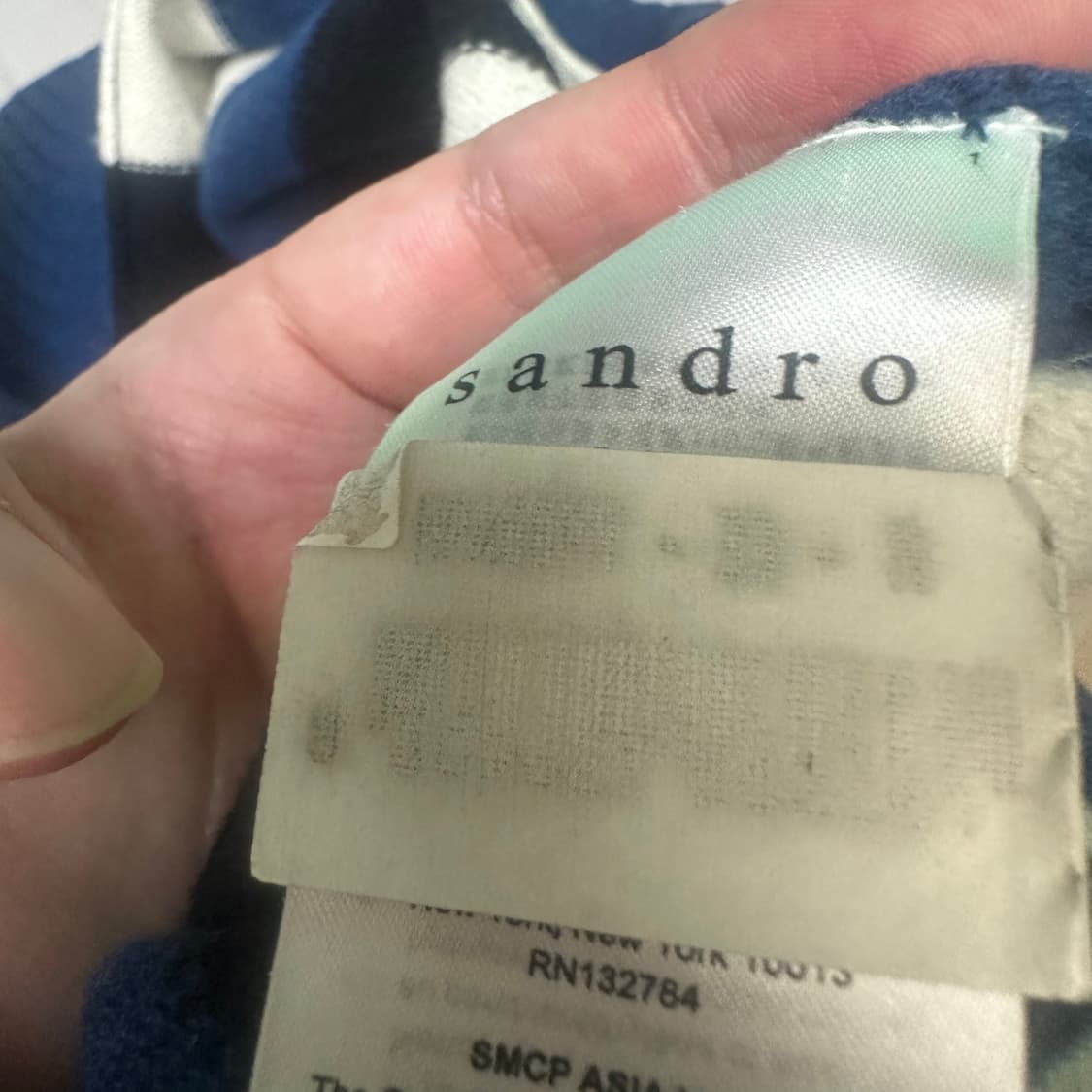 산드로 블루 스트라이프울니트 M 상품이미지5