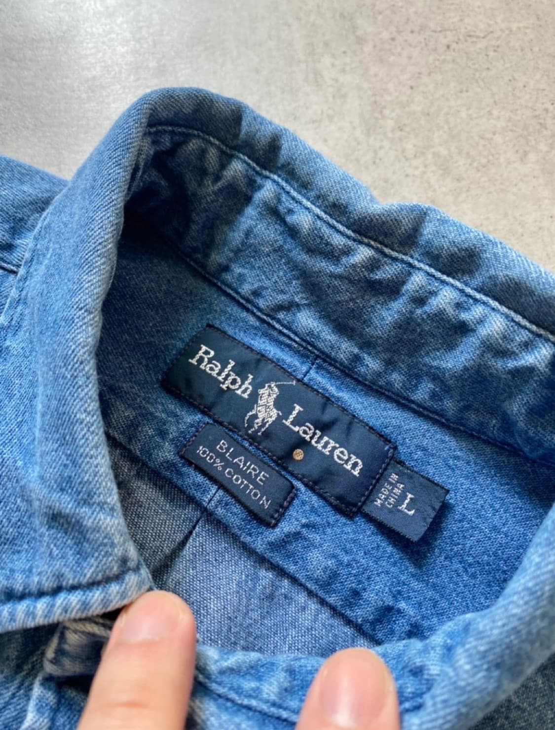 90's 폴로 랄프로렌 데님 셔츠 L(105) 상품이미지7