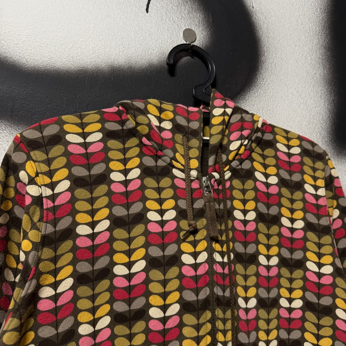 VTG 빈티지 딥 브라운 새삭 패턴 모리 키치 집업 후디 상품이미지3