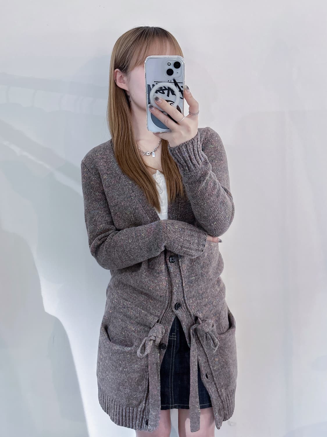 씨바이끌로에 브라운 롱 가디건 상품이미지2