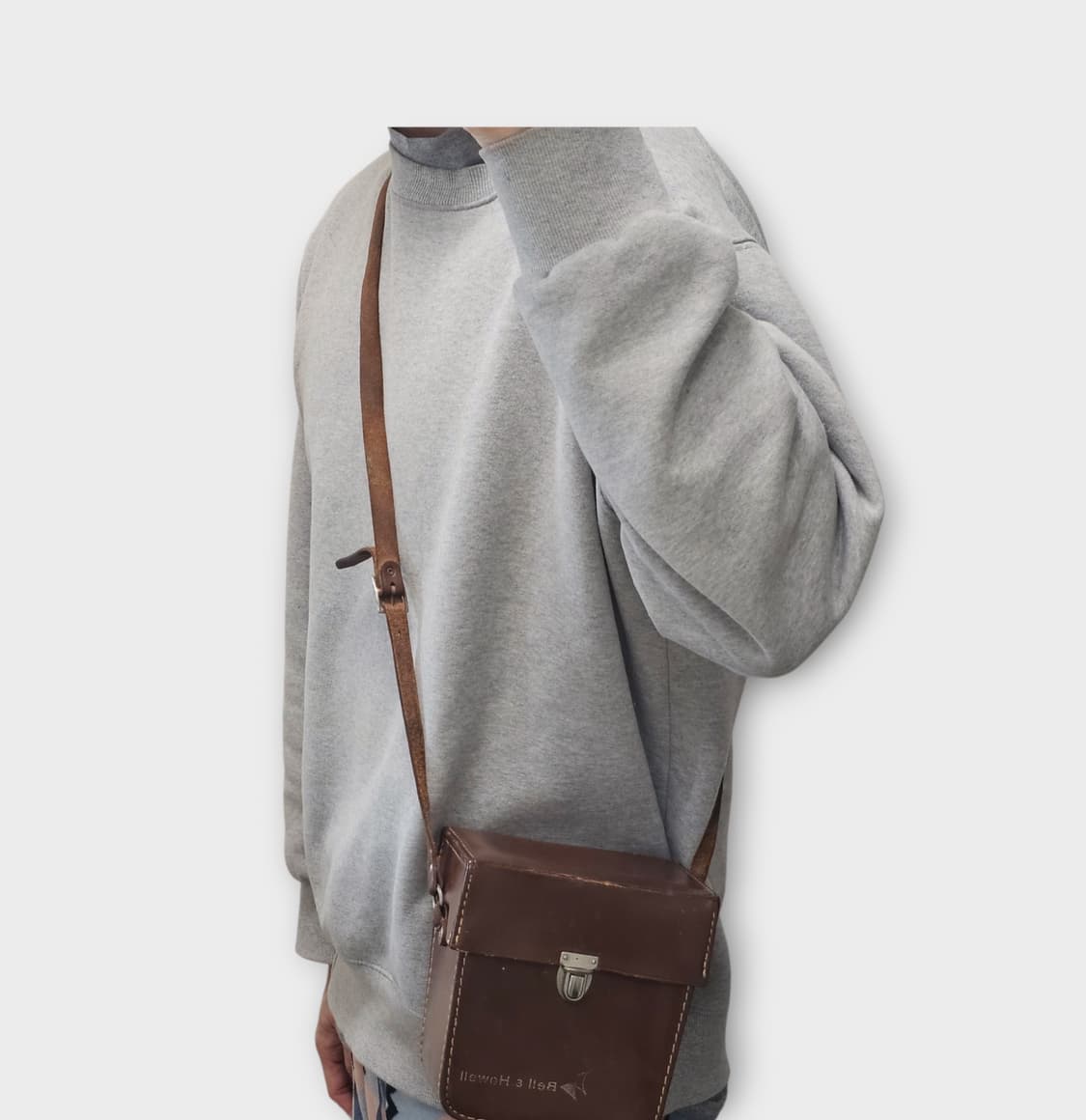 Bell & Howell 1950년대 빈티지 레더 카메라 가방 크로스백 상품이미지2