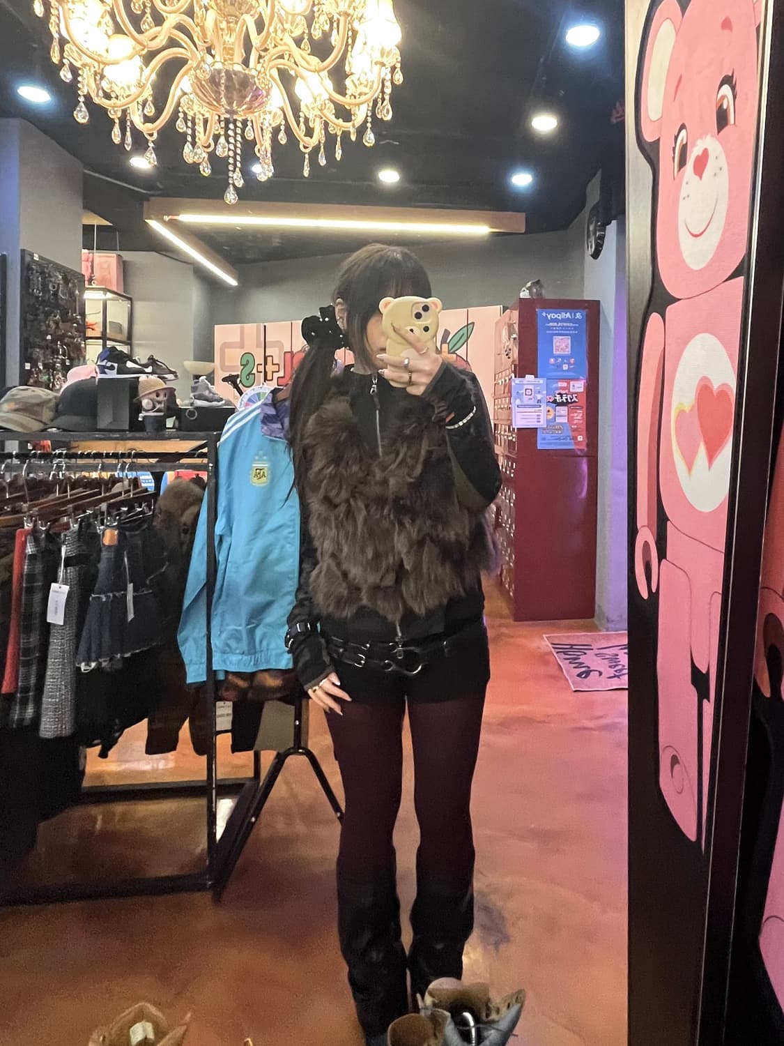 빈티지 퍼  베스트 (브라운 ) 상품이미지1