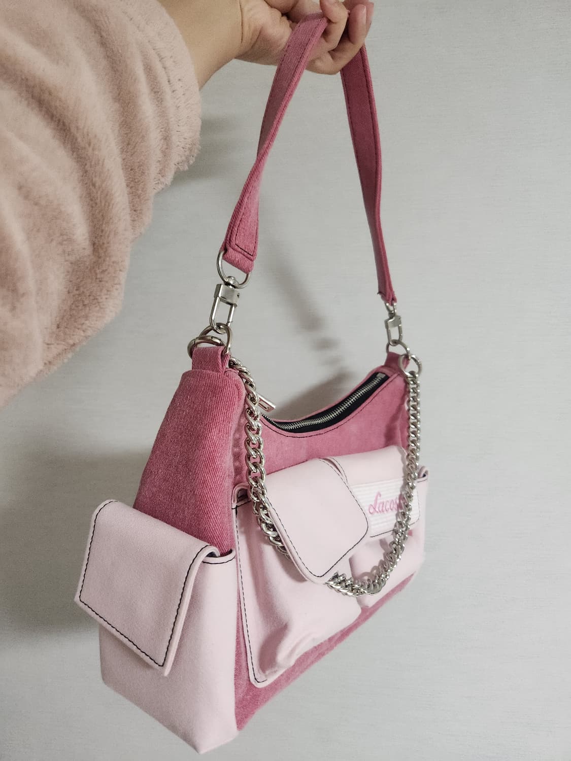 켈리즈 핑크 크로플백 with  라코스테 상품이미지4