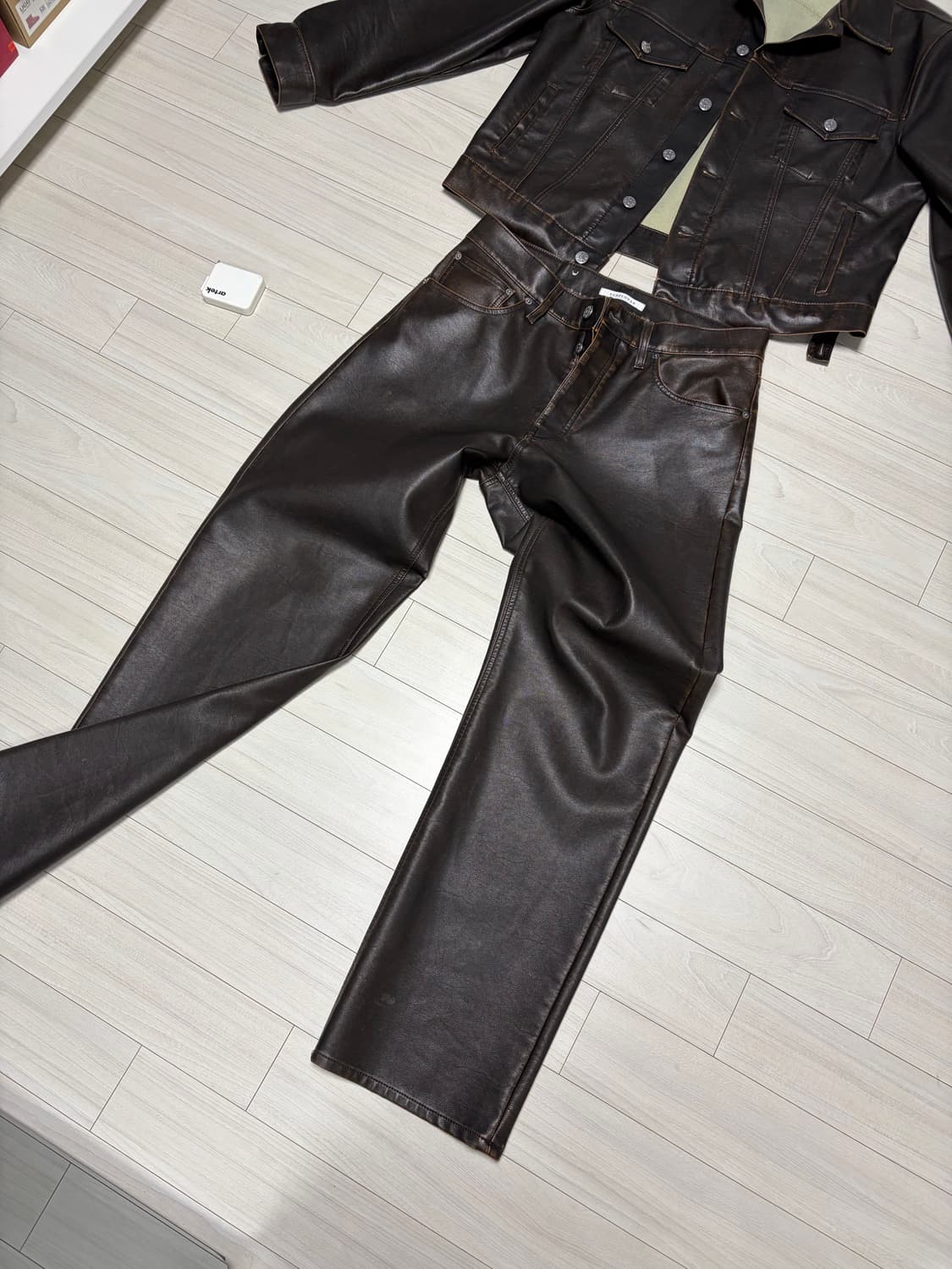 (L,32) Sunflower 레더 트러커 셋업 빈티지브라운 상품이미지4