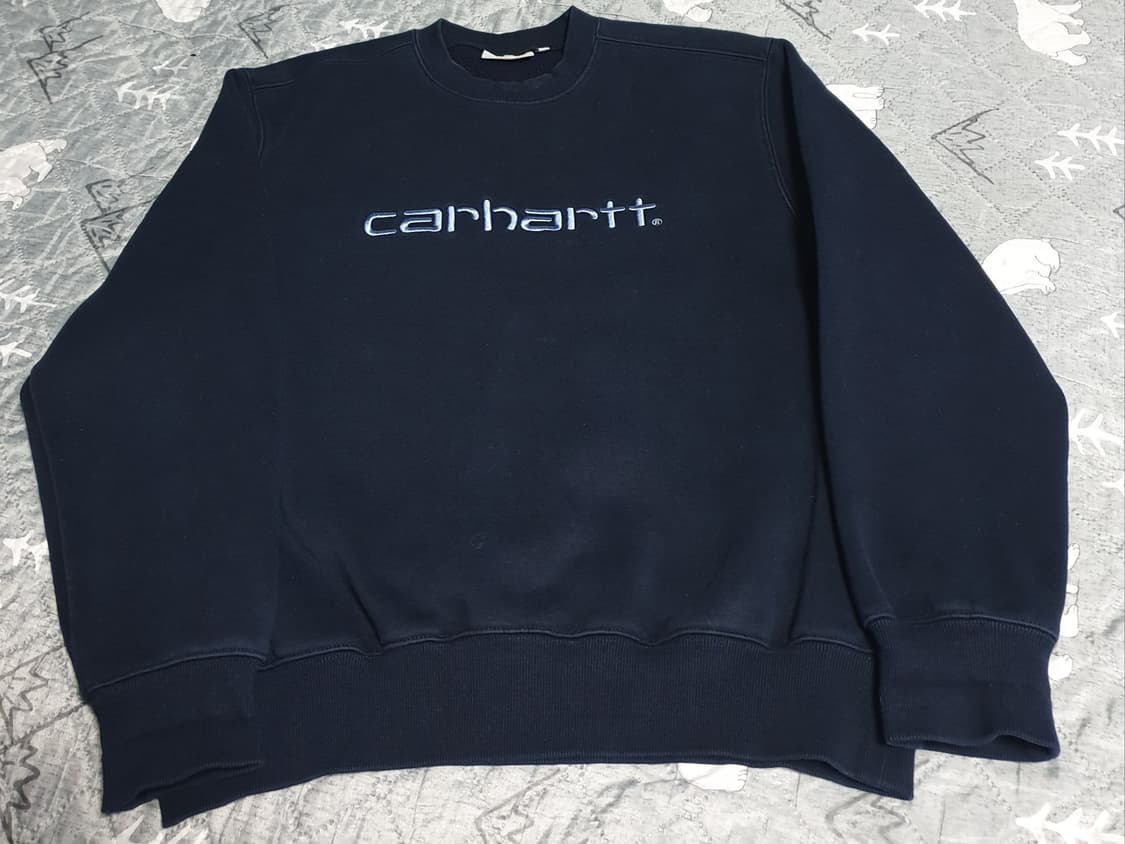 칼하트 WIP (윅스아웃제품) 기모 맨투맨 네이비 (M) 상품이미지1