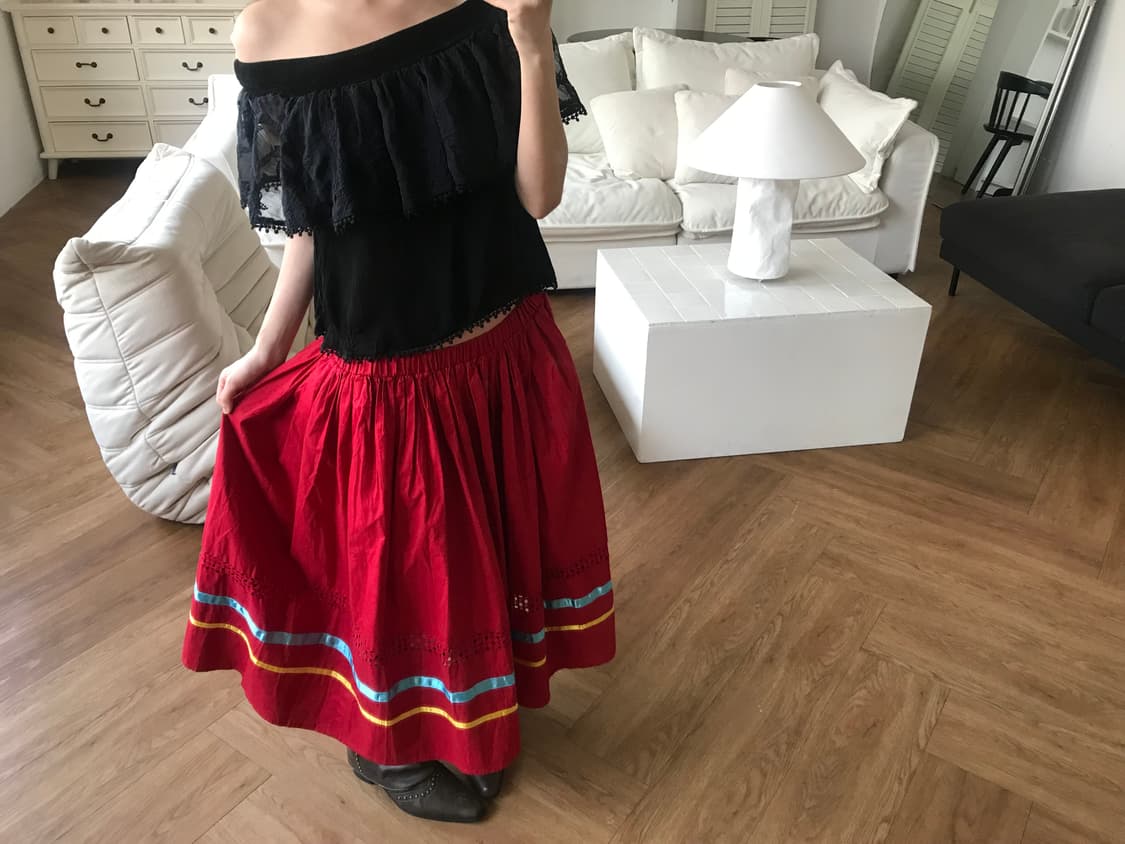 vintage red skirt 상품이미지8