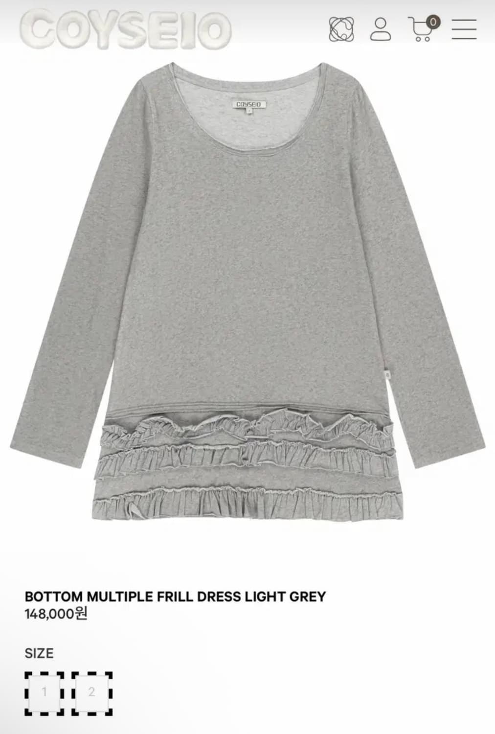 코이세이오 바텀 프릴 드레스 그레이 1사이즈 상품이미지1