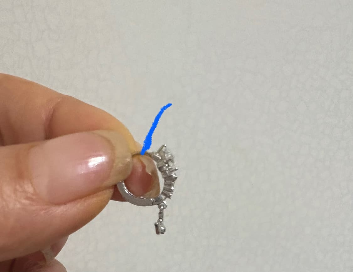 j에스티나 14k 화이트골드 천연큐빅 왕관 드롭귀걸이 상품이미지2