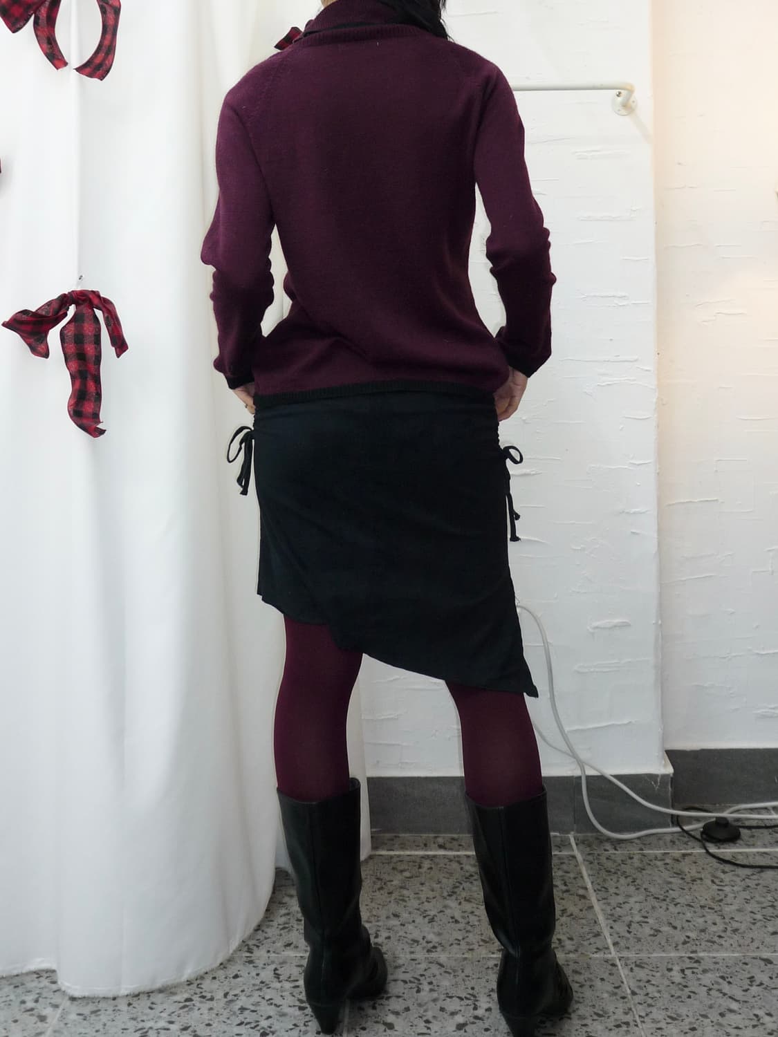 Unbalance ribbon midi skirt 상품이미지3