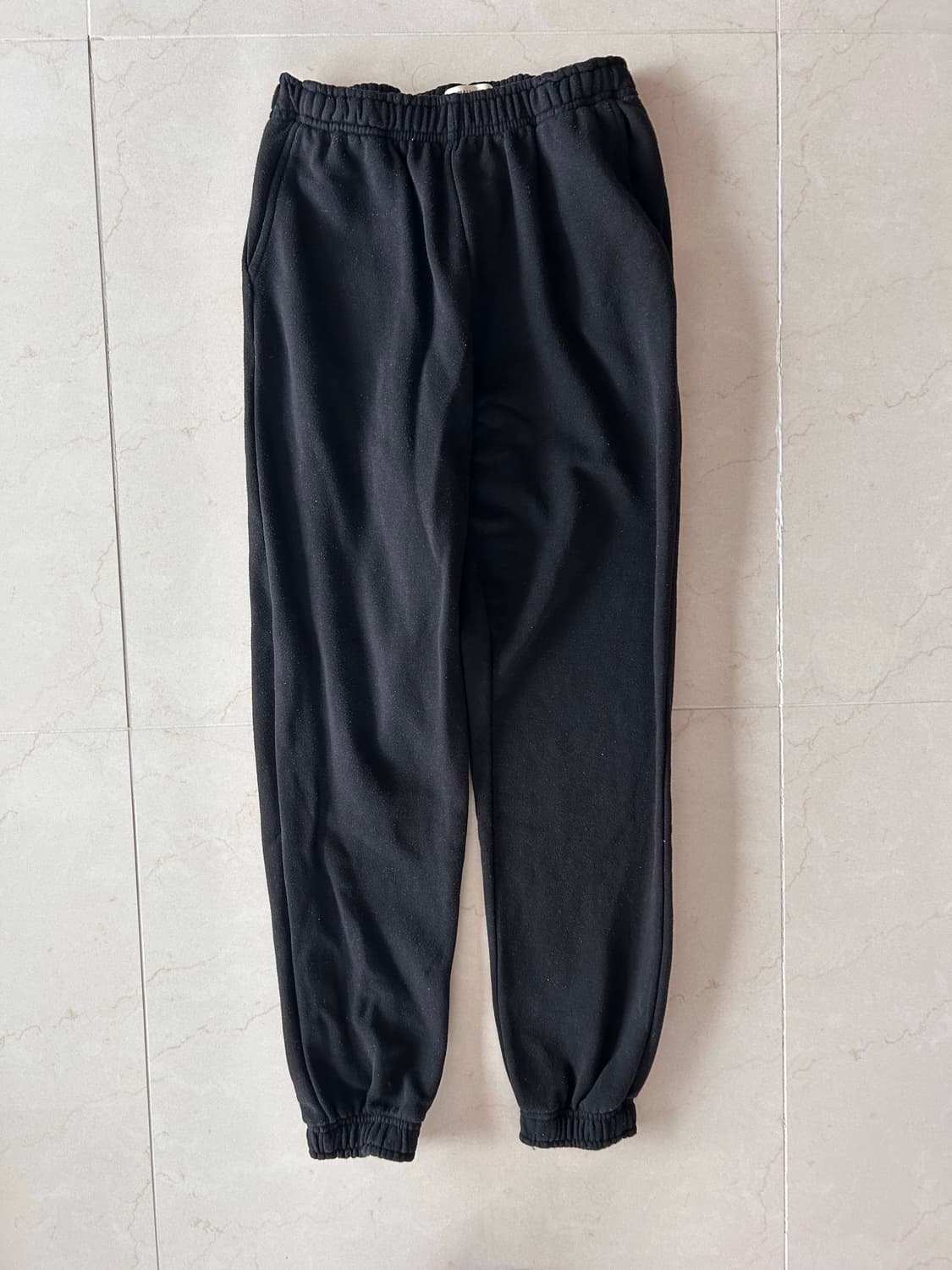 풀앤베어 블랙 코튼 츄리닝 바지 상품이미지1