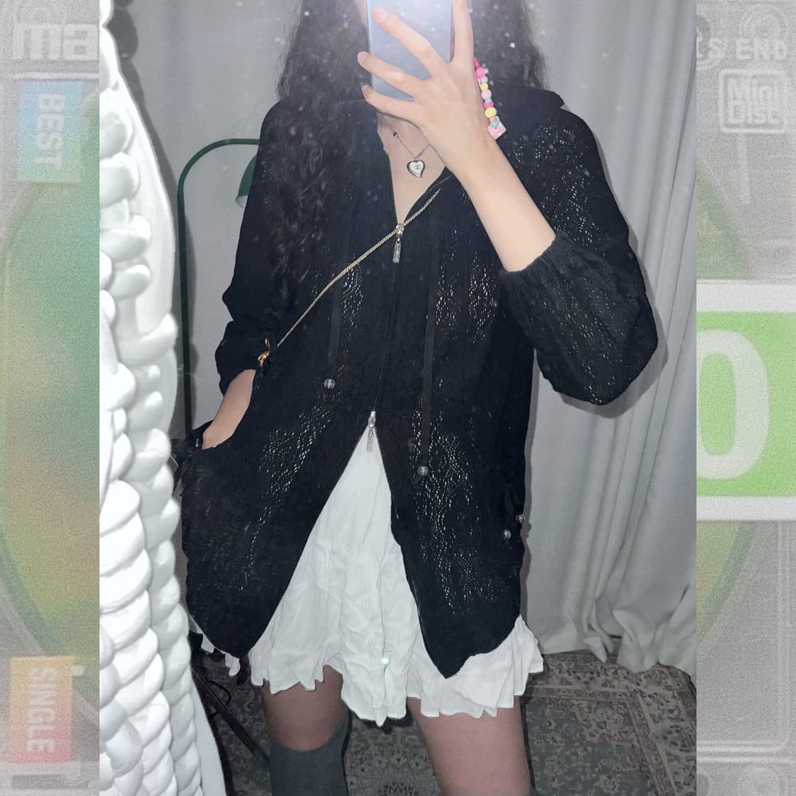 블랙 레이스 투웨이 집업 상품이미지3