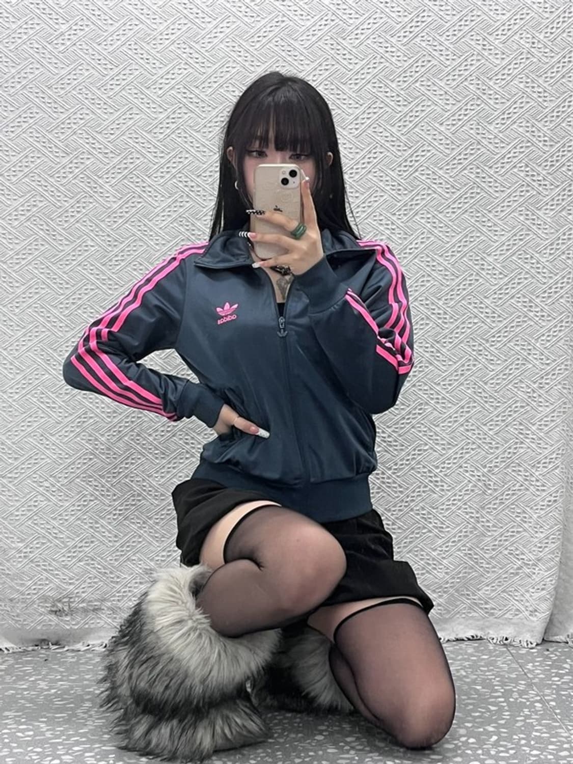 아디다스 Y2K 러블리힙 대장급 핑크삼선 져지 집업 95 C10392 상품이미지1