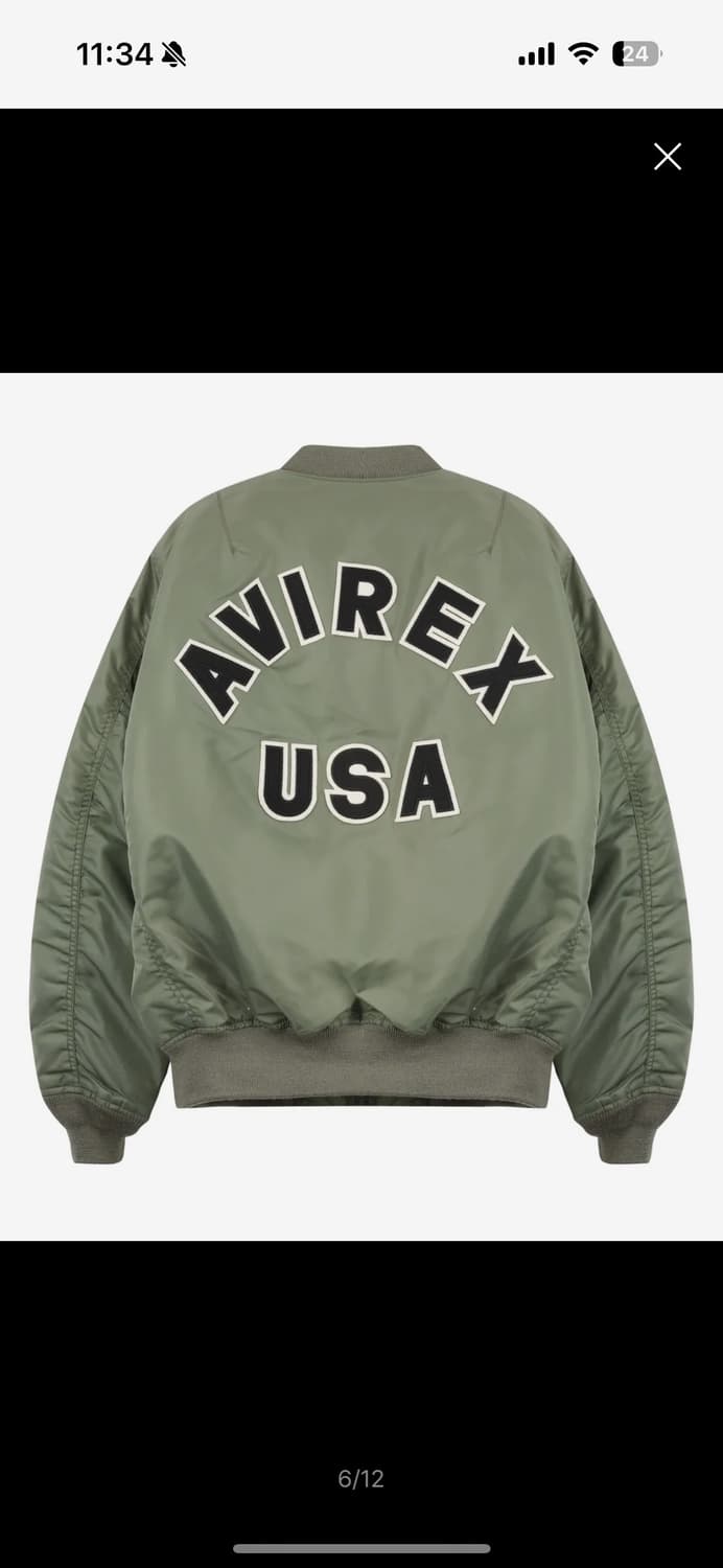 아비렉스 MA-1 로고 베이직 / 세이지 상품이미지6