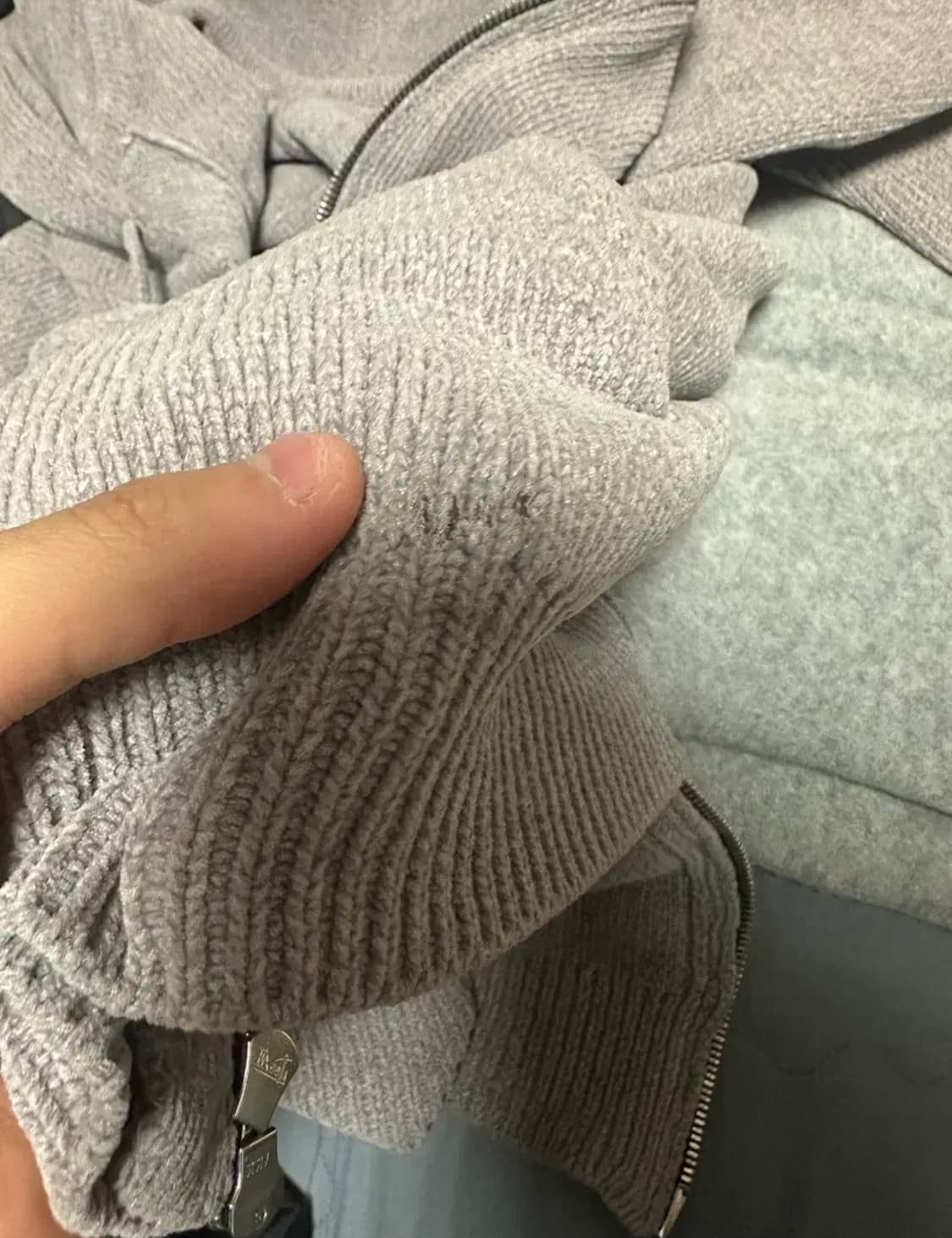 2사이즈) 언더마이카 벨벳 니트 후드집업 상품이미지7