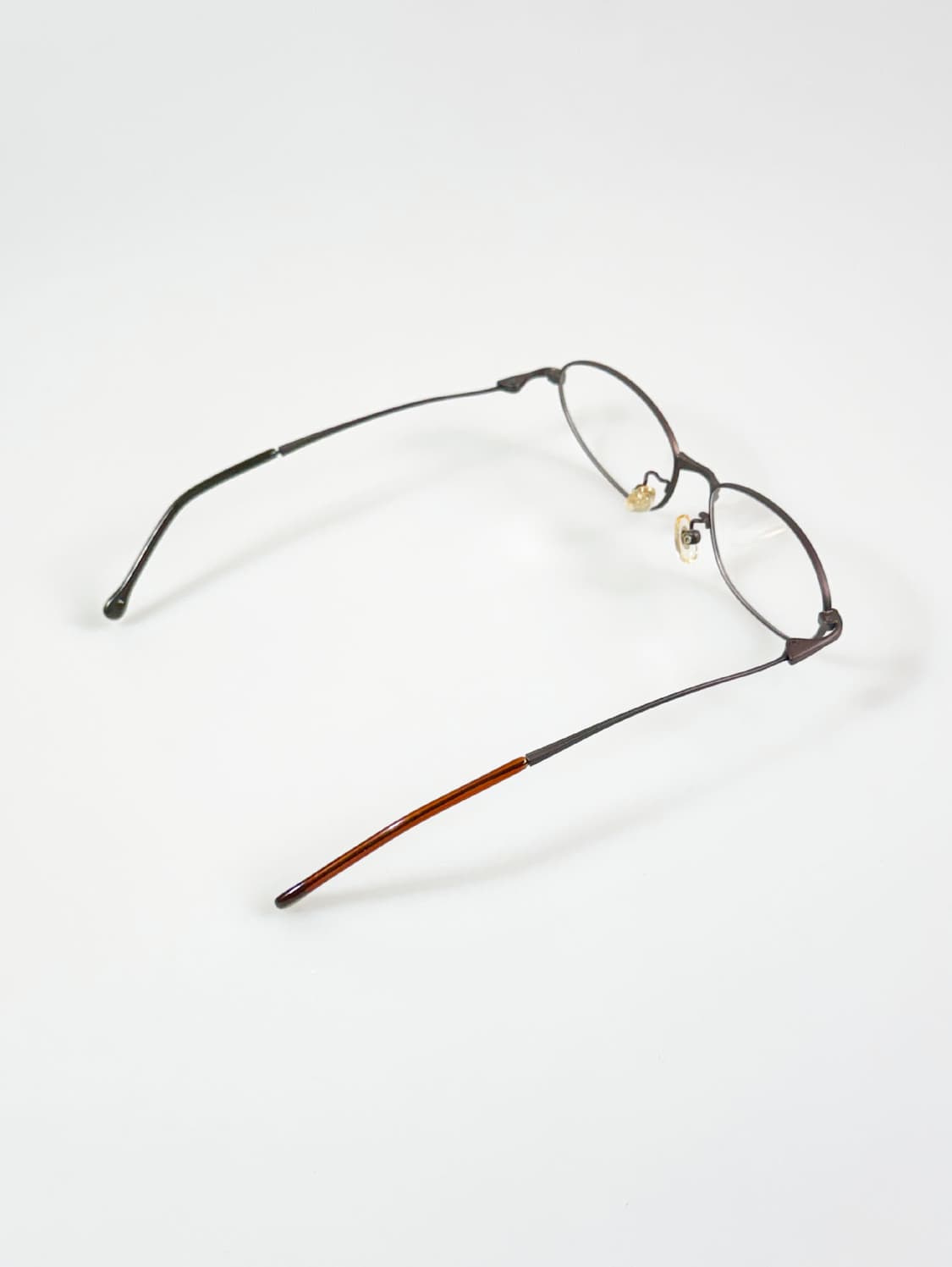 90s 매트 다크 그레이 슬림 오벌 메탈 프레임 빈티지 안경 상품이미지4