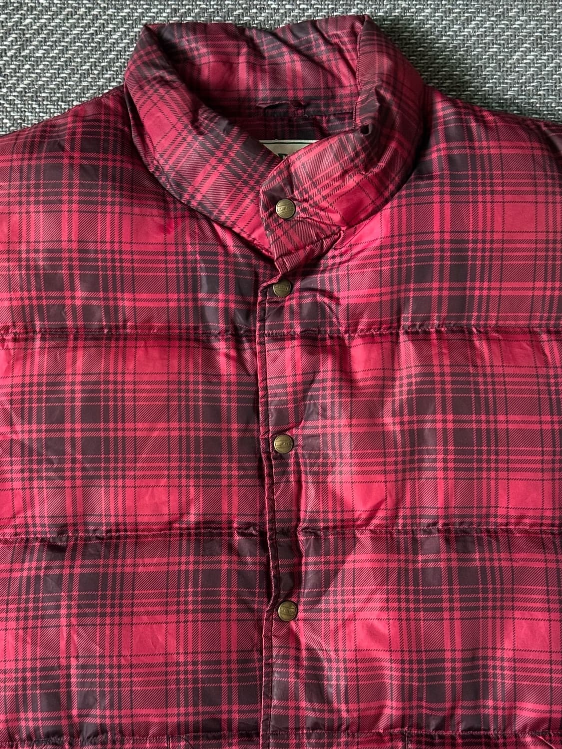 80s 엘엘빈 구스다운 타탄체크 패커블 푸퍼 베스트 (105-110) 상품이미지2