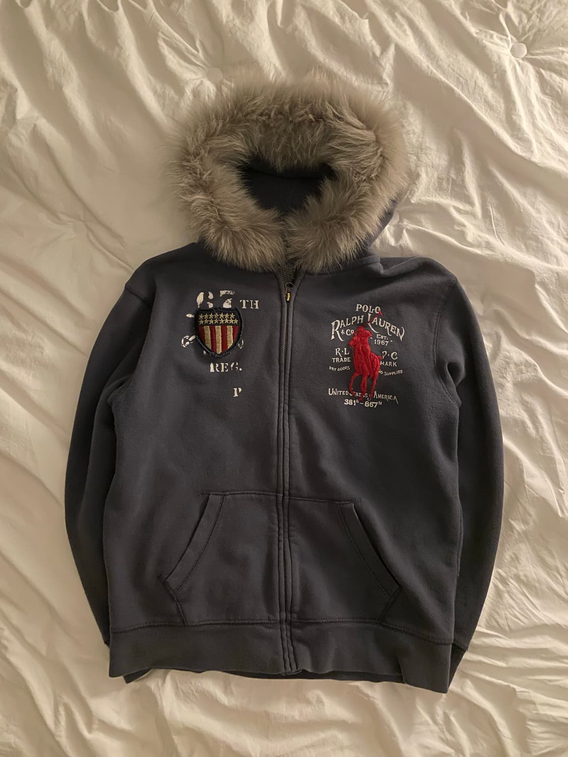 폴로 랄프로렌 빅포니 성조기 울프죠 후드집업 상품이미지1