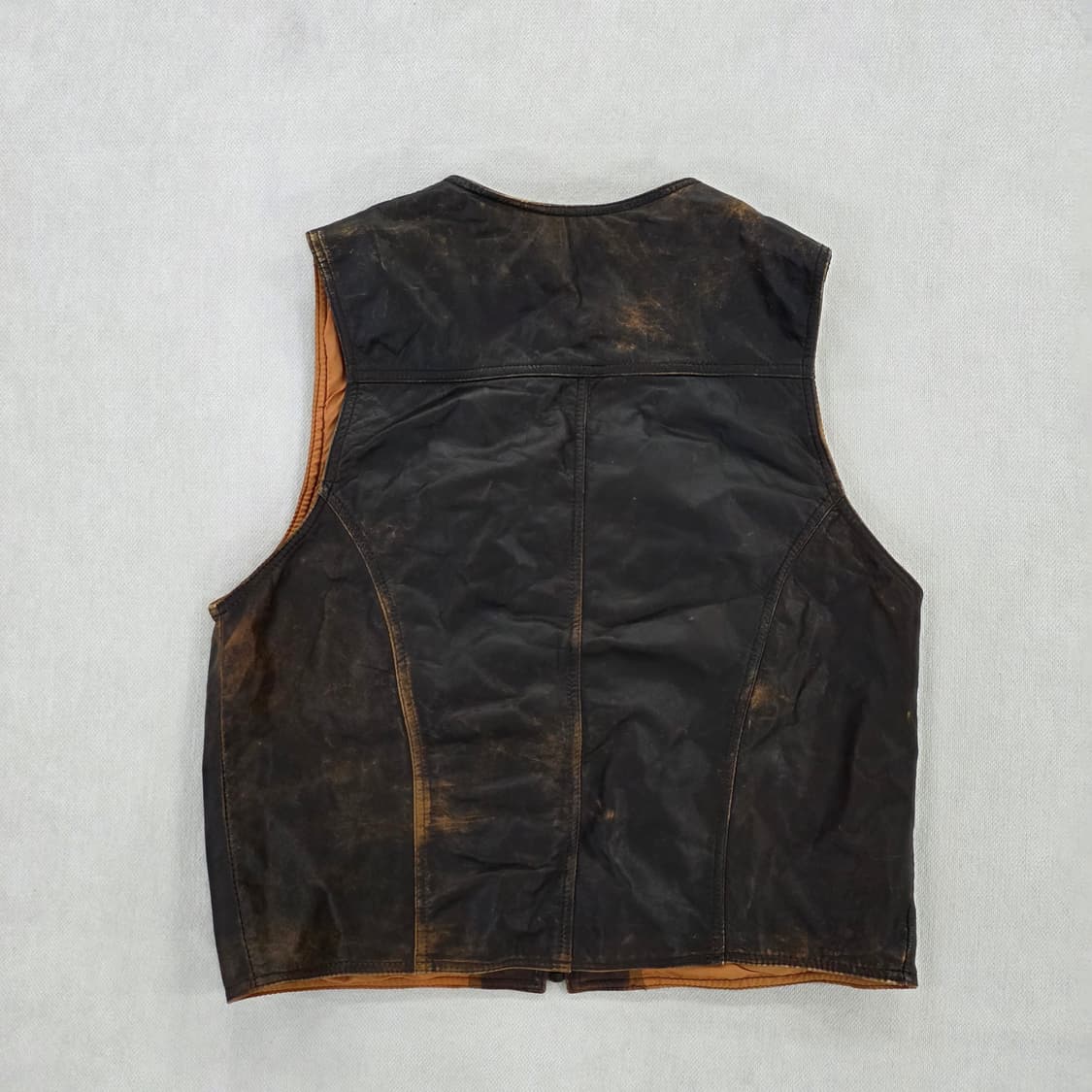 실측 빈티지 멀티포켓 가죽 조끼 베스트 0225J 상품이미지2