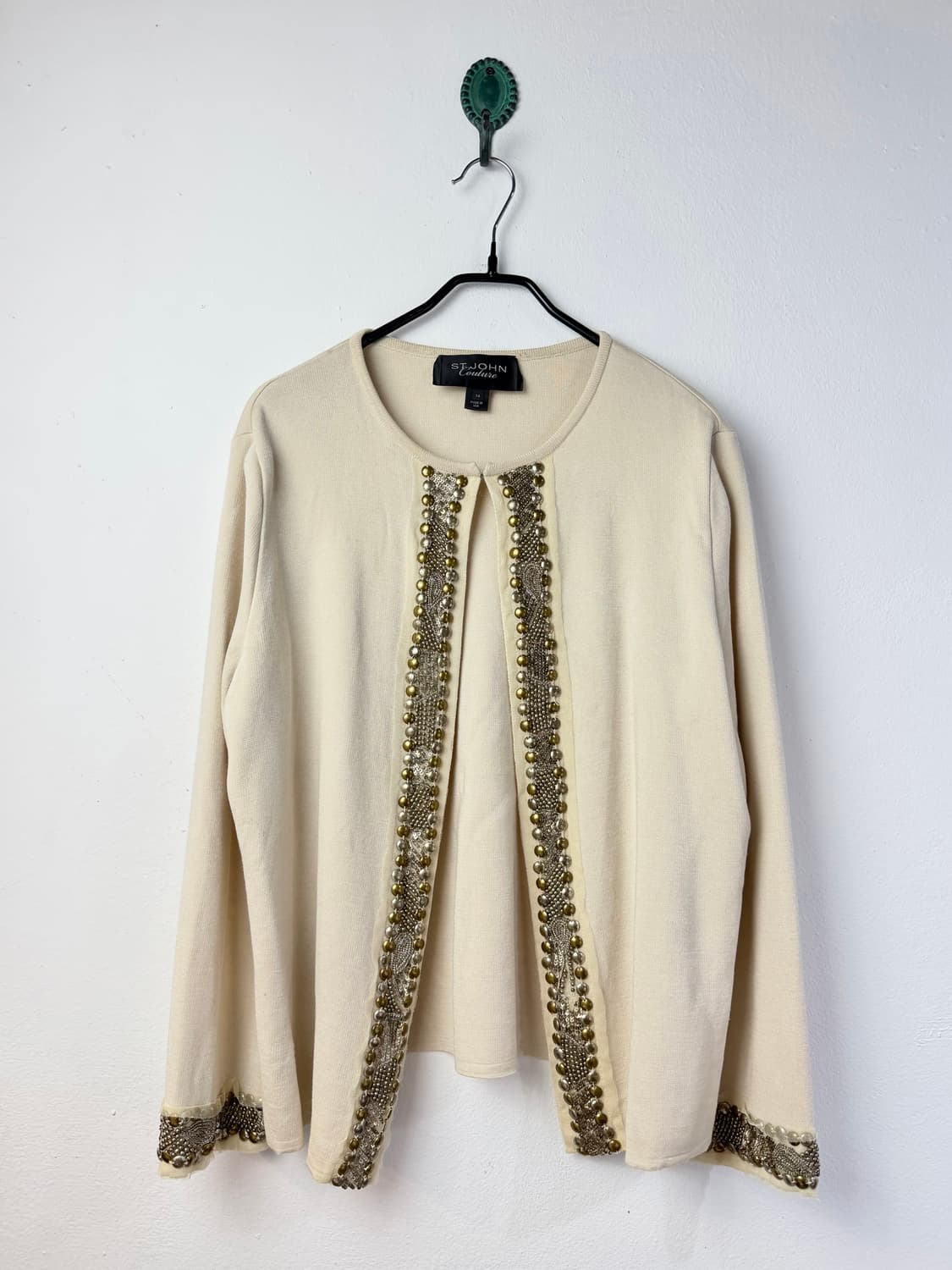 ST.JOHN Couture 시퀸 트림 가디건 (Made in USA) 상품이미지1