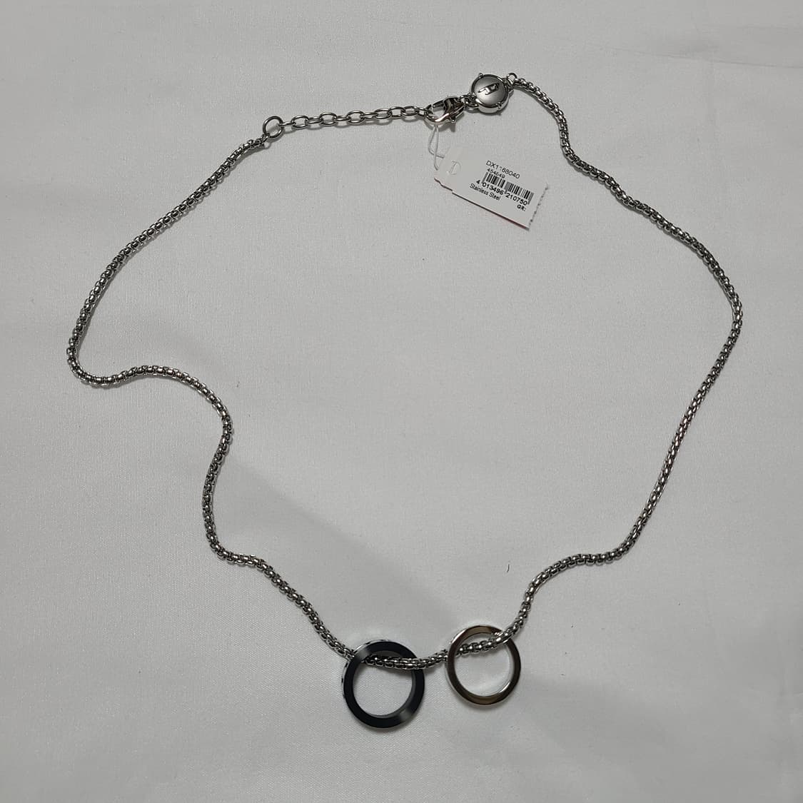 디젤 스테인리스 스틸 더블 팬던트 목걸이 실버 상품이미지4