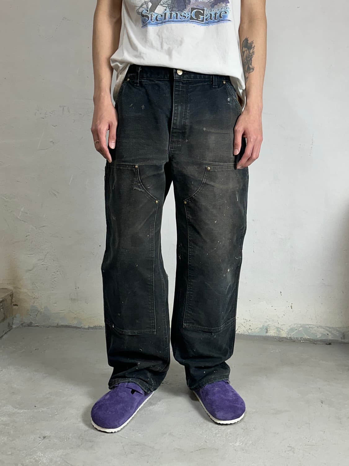 OG USA Made 칼하트 B01 더블니 블랙 칼하트 썩블니 좀비 상품이미지3