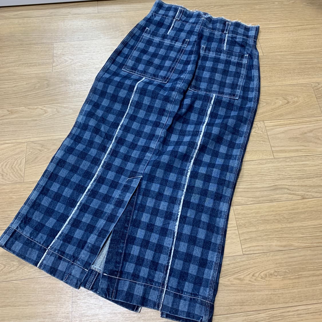 25)5Knot 체커보드 데님 롱 스커트 상품이미지2