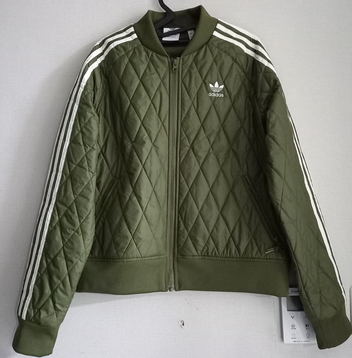 아디다스 퀄팅 카키 트랙탑 저지 져지집업 90/S 상품이미지1