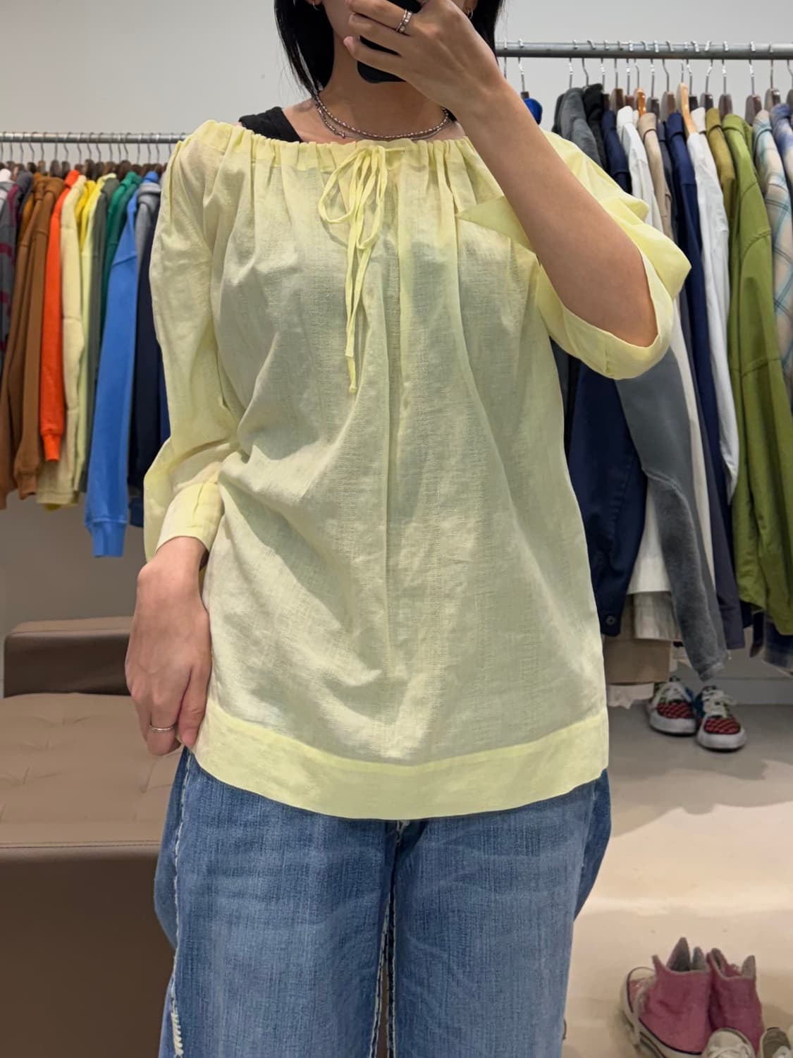 비비안 웨스트우드 오프숄더 셔링 블라우스 상품이미지7