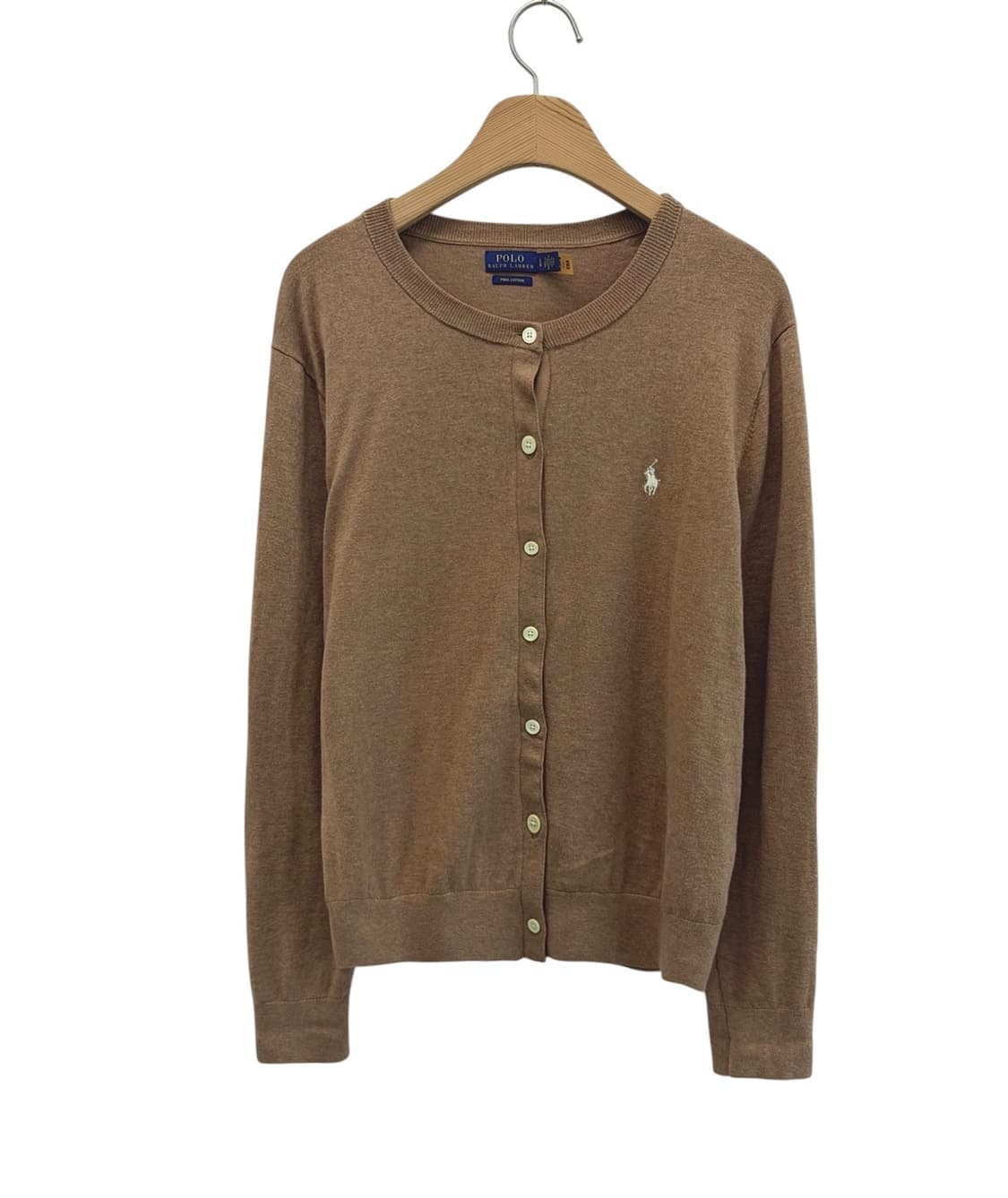 폴로 QR신형 피마코튼 라운드넥 가디건 브라운베이지 (여성L) 상품이미지1