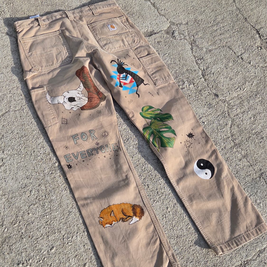 칼하트 핸드드로잉 팬츠 상품이미지2