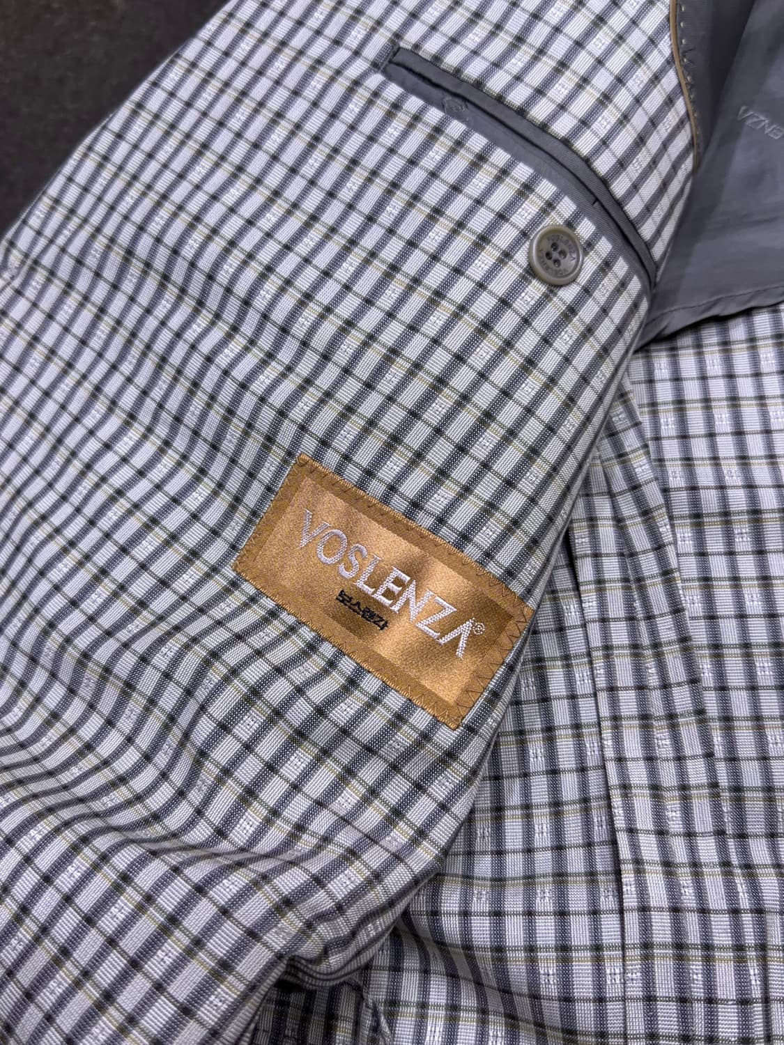 보스렌자 클래식 체크 빈티지 블레이저 자켓 자개버튼 100 상품이미지6