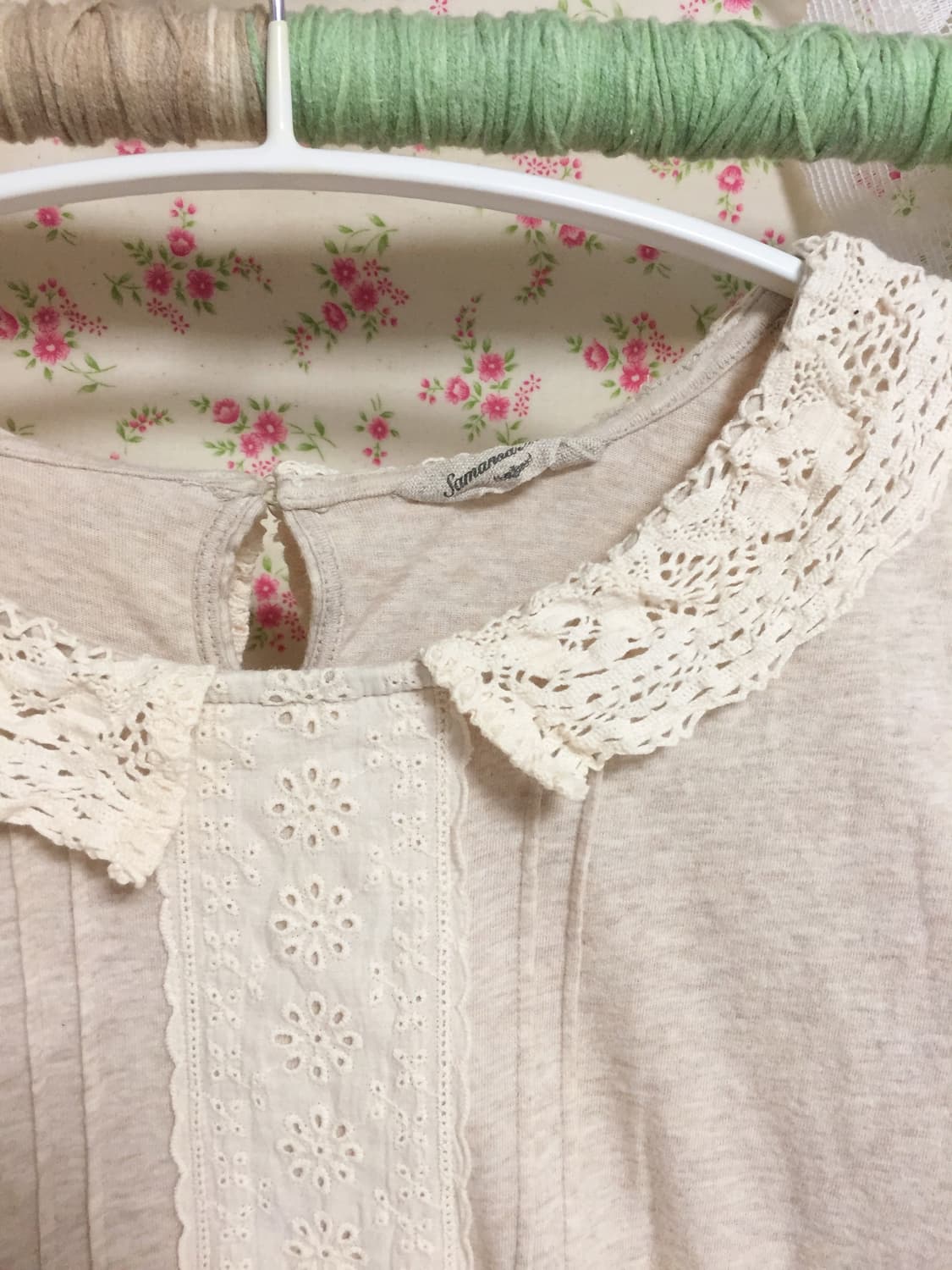 빈티지 사만사모스 크로셰카라 슬리브 상품이미지3