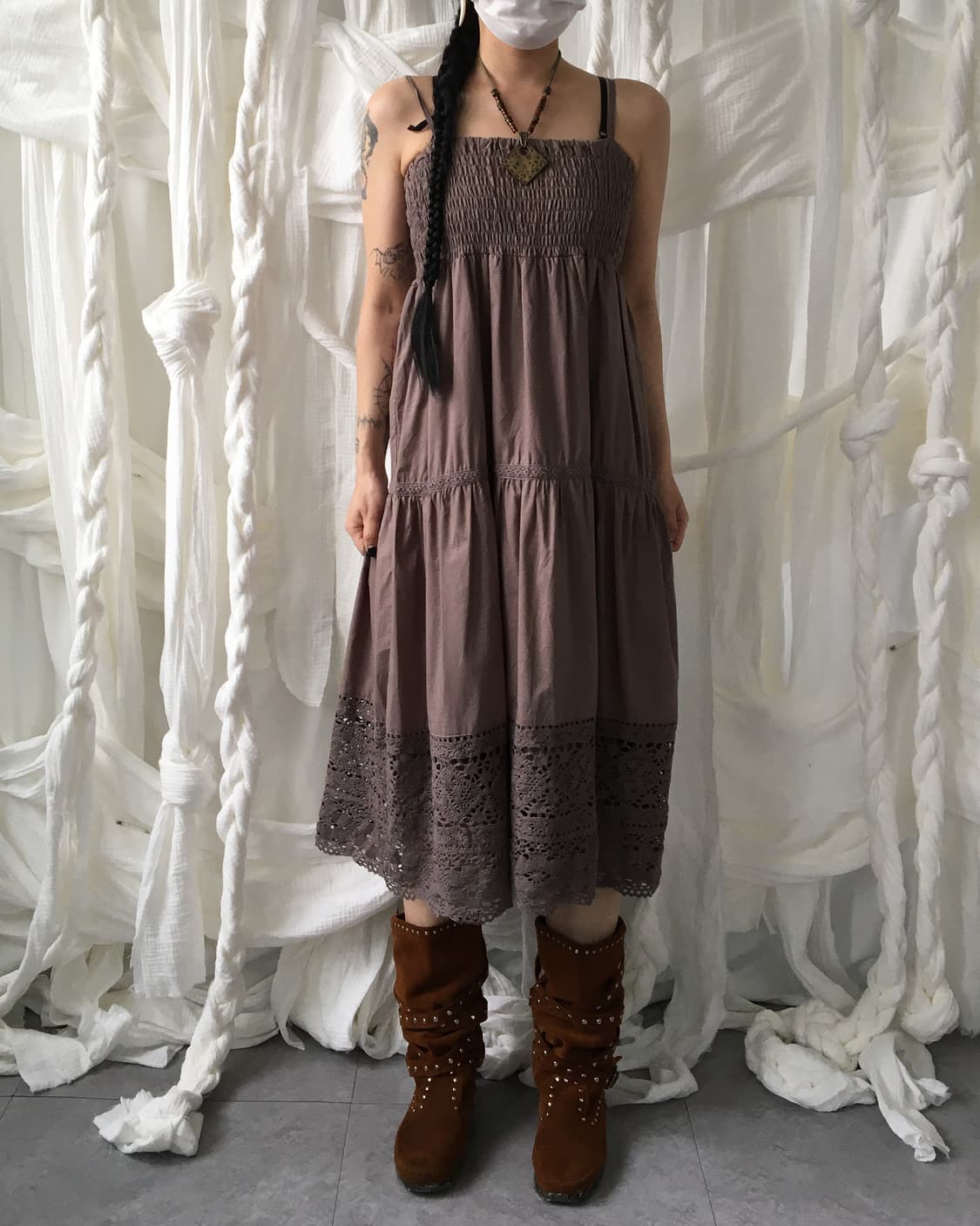 Crochet layered sleeveless layer onepiec 상품이미지7