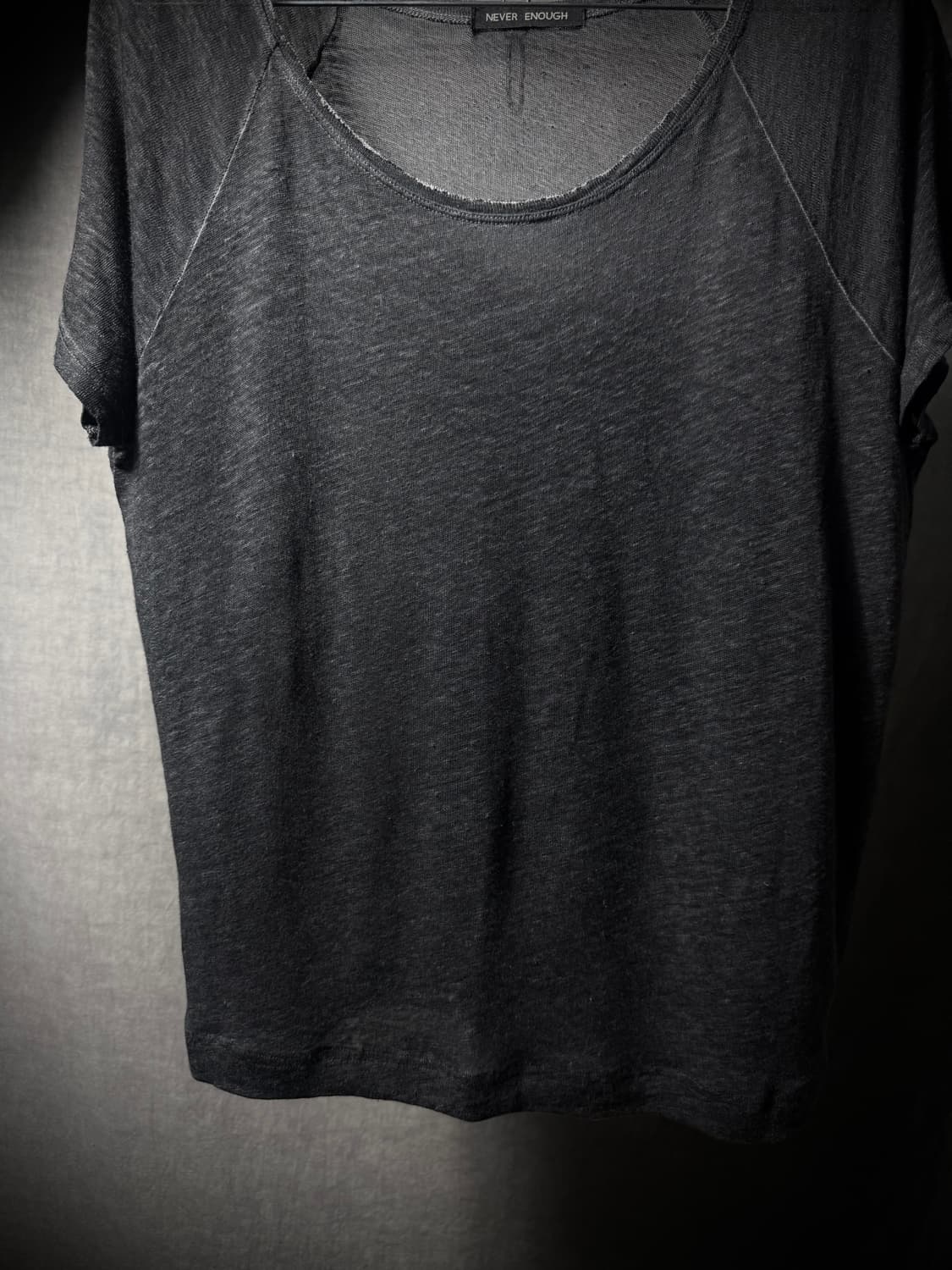 Never Enough Raw Edge Linen T Shirt 상품이미지4