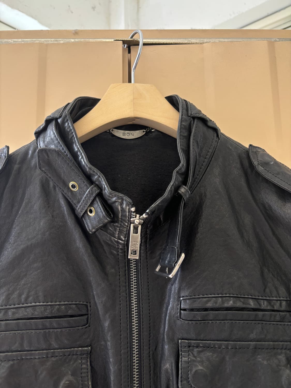 멀티 포켓 빈티지 레더 자켓 상품이미지10