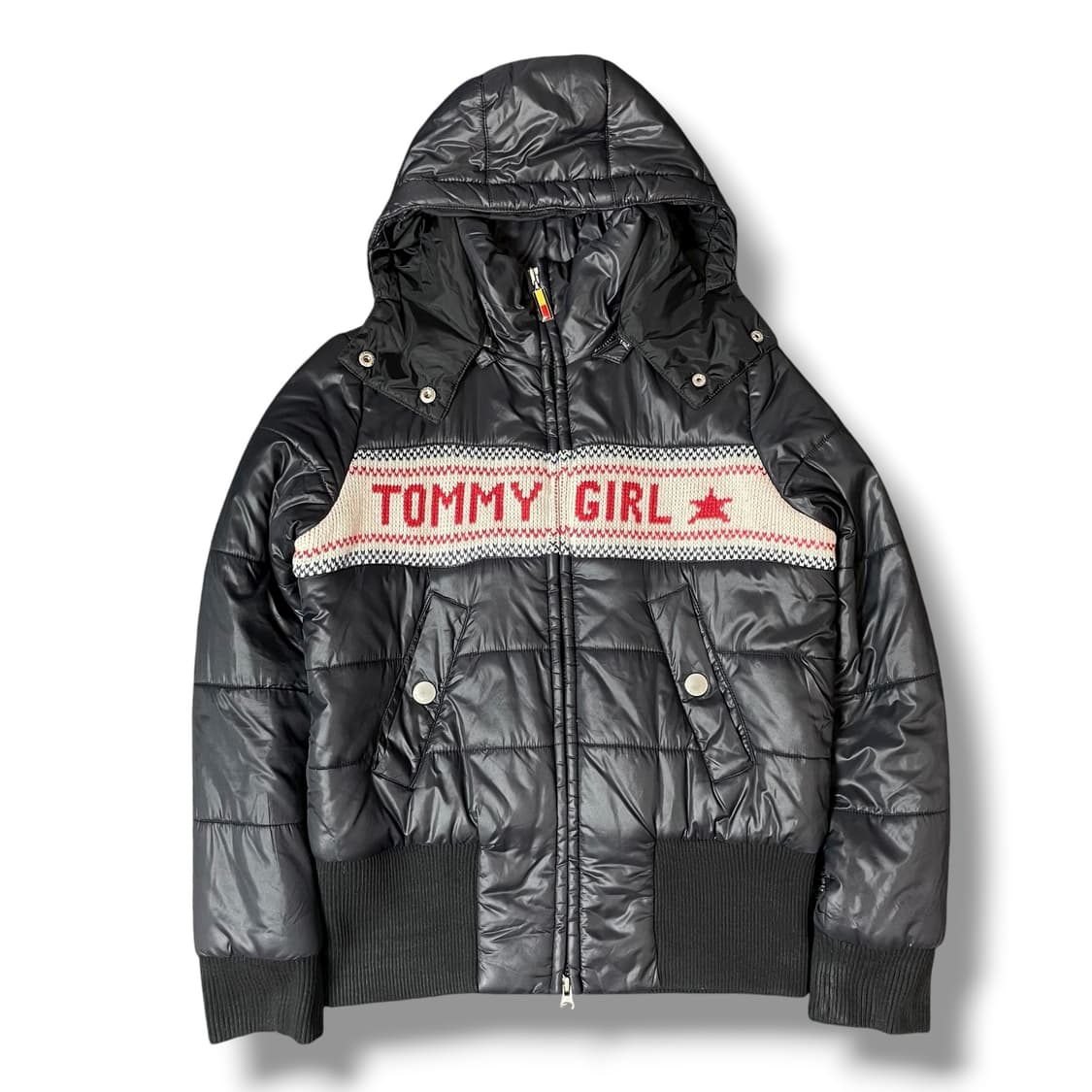 타미걸 Y2K 니트로고 푸퍼 자켓 M 상품이미지1