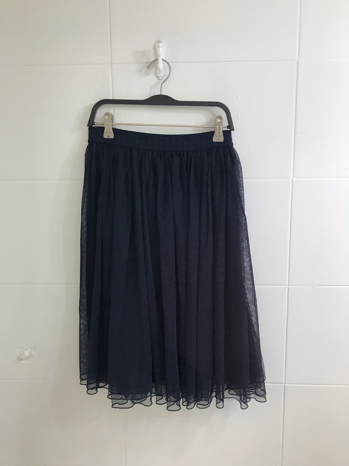 네이비 샤 스커트 니혼진 모리걸 하구미 체크 코디세트 상품이미지7