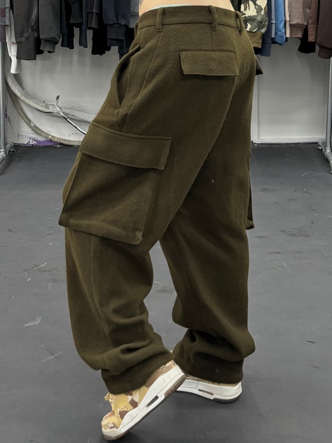 Beams 빔즈 울 카키 카고팬츠 상품이미지2