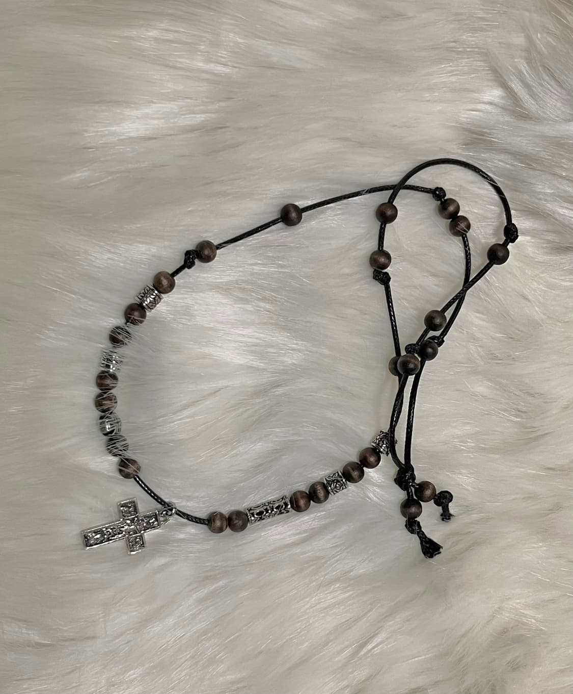 오리엔탈 묵주 가죽끈 목걸이 상품이미지2