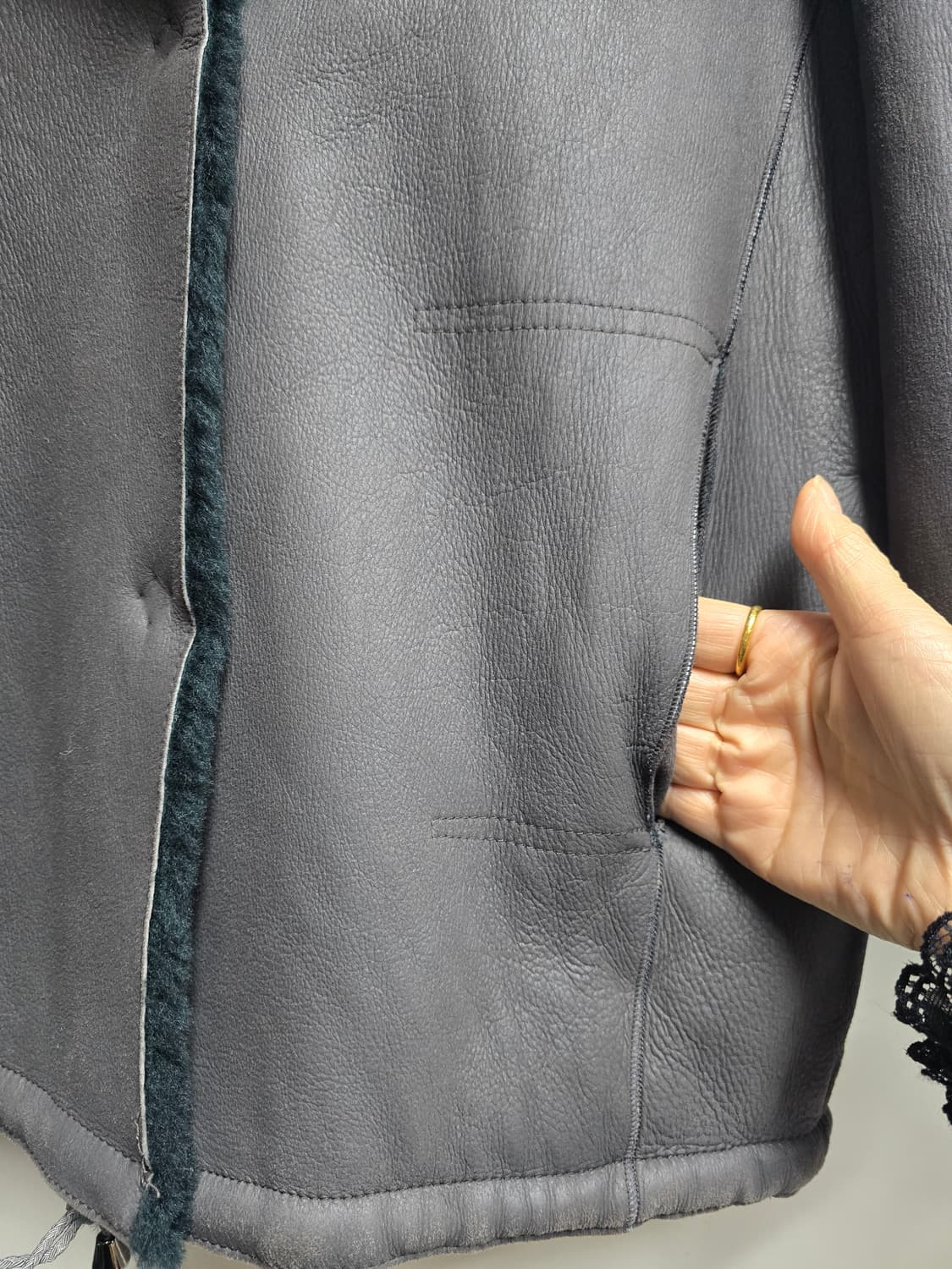 데무 양가죽.양모 리버시블 자켓 77 상품이미지5